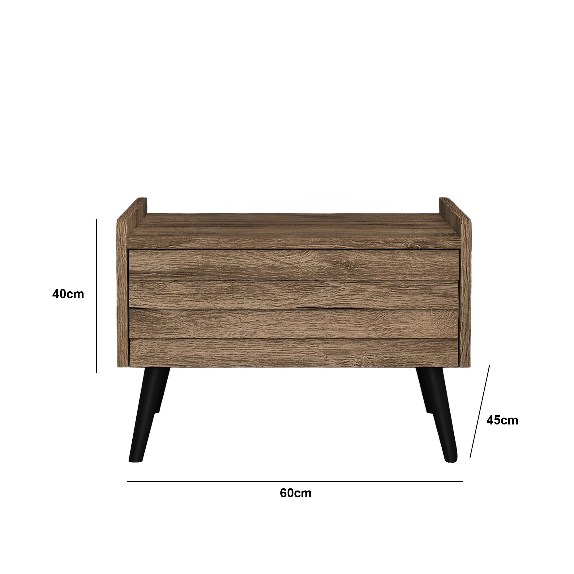 Mesa de cabeceira – 60 cm x 40 cm x 45 cm – Noz – MDF e aglomerado