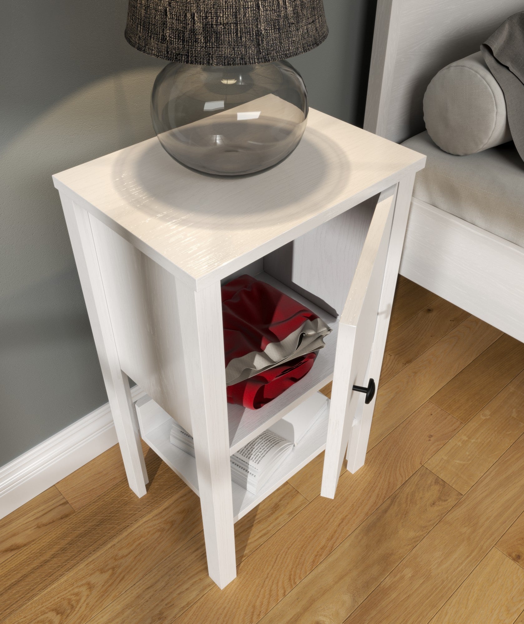 Mesa de cabeceira – 40cm x 71cm x 53cm – Branco – Aglomerado