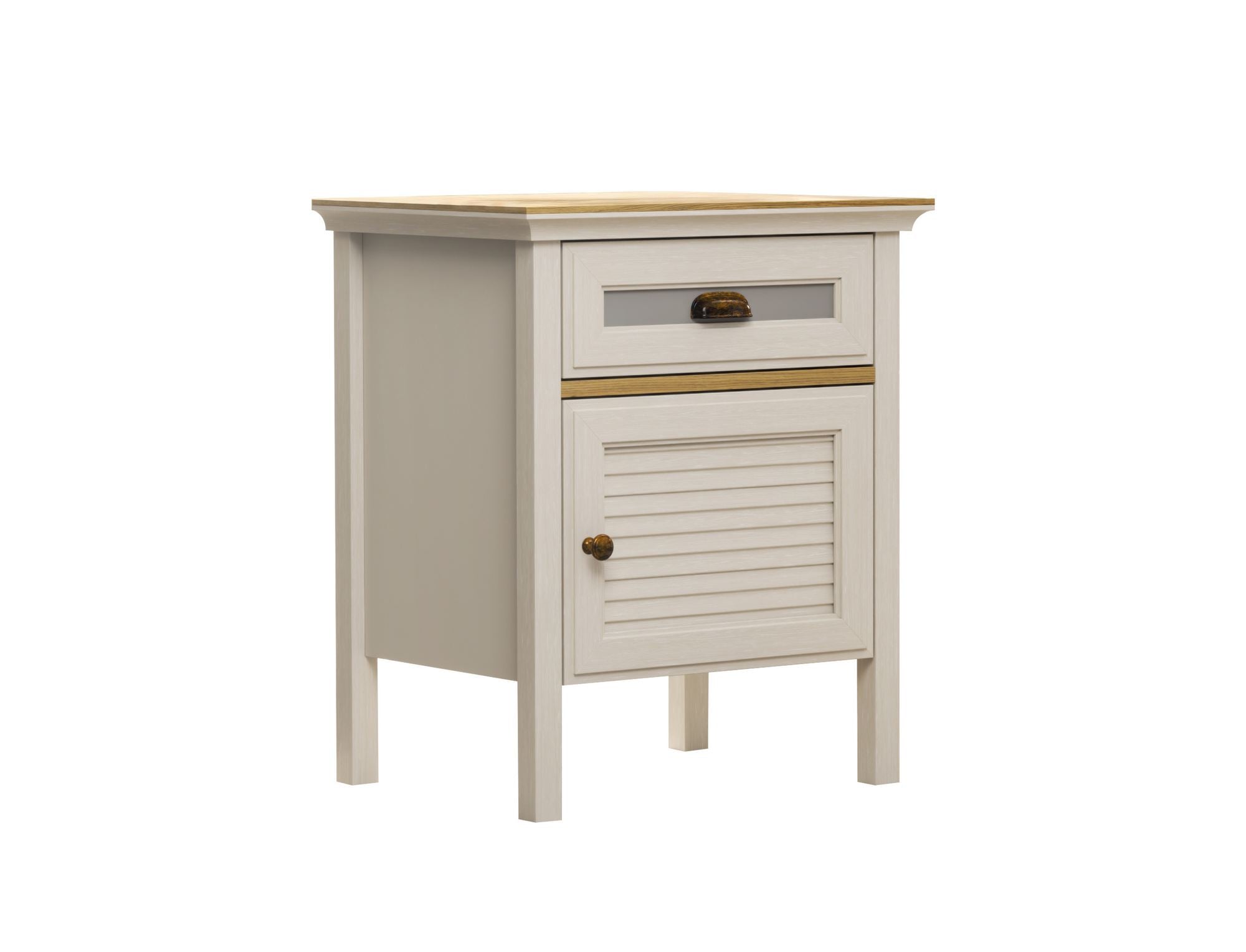 Mesa de Cabeceira Moderna com Múltiplas Prateleiras e Fixação de Parede - Disponível em Carvalho, Creme e Cinzento