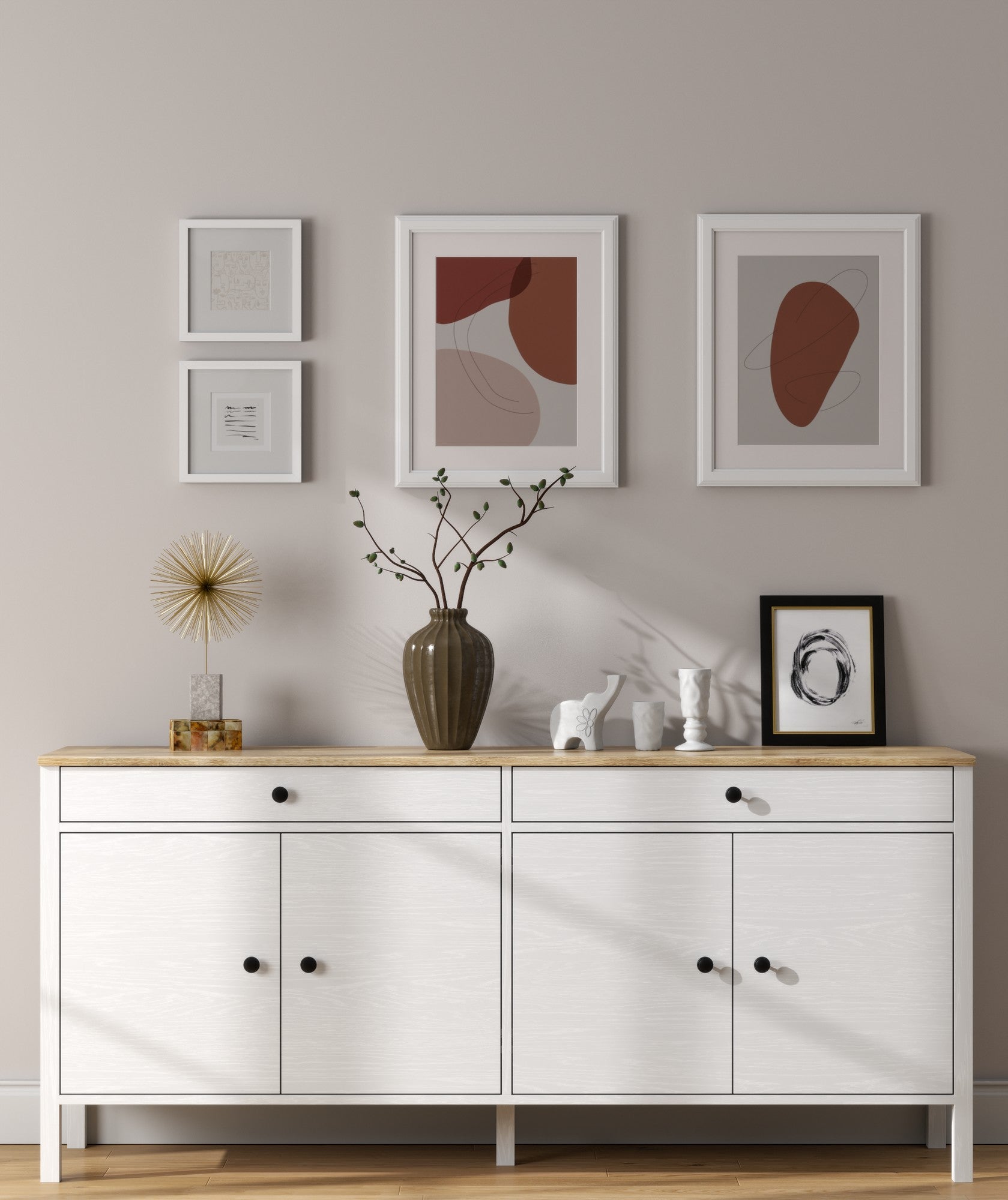 Aparador de madeira – 180 cm x 82 cm x 44 cm – Branco – Aglomerado revestido em melamina
