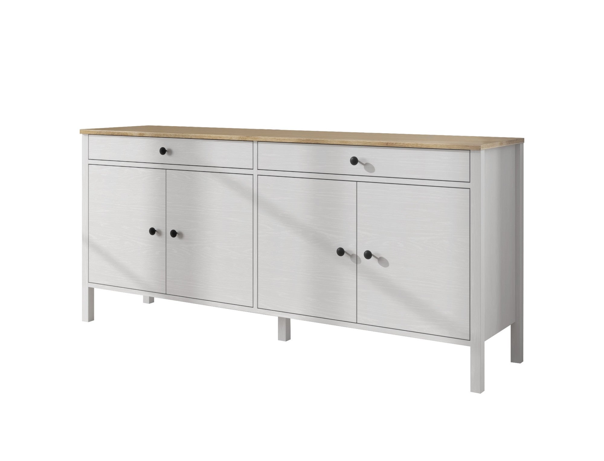 Aparador de madeira – 180 cm x 82 cm x 44 cm – Branco – Aglomerado revestido em melamina