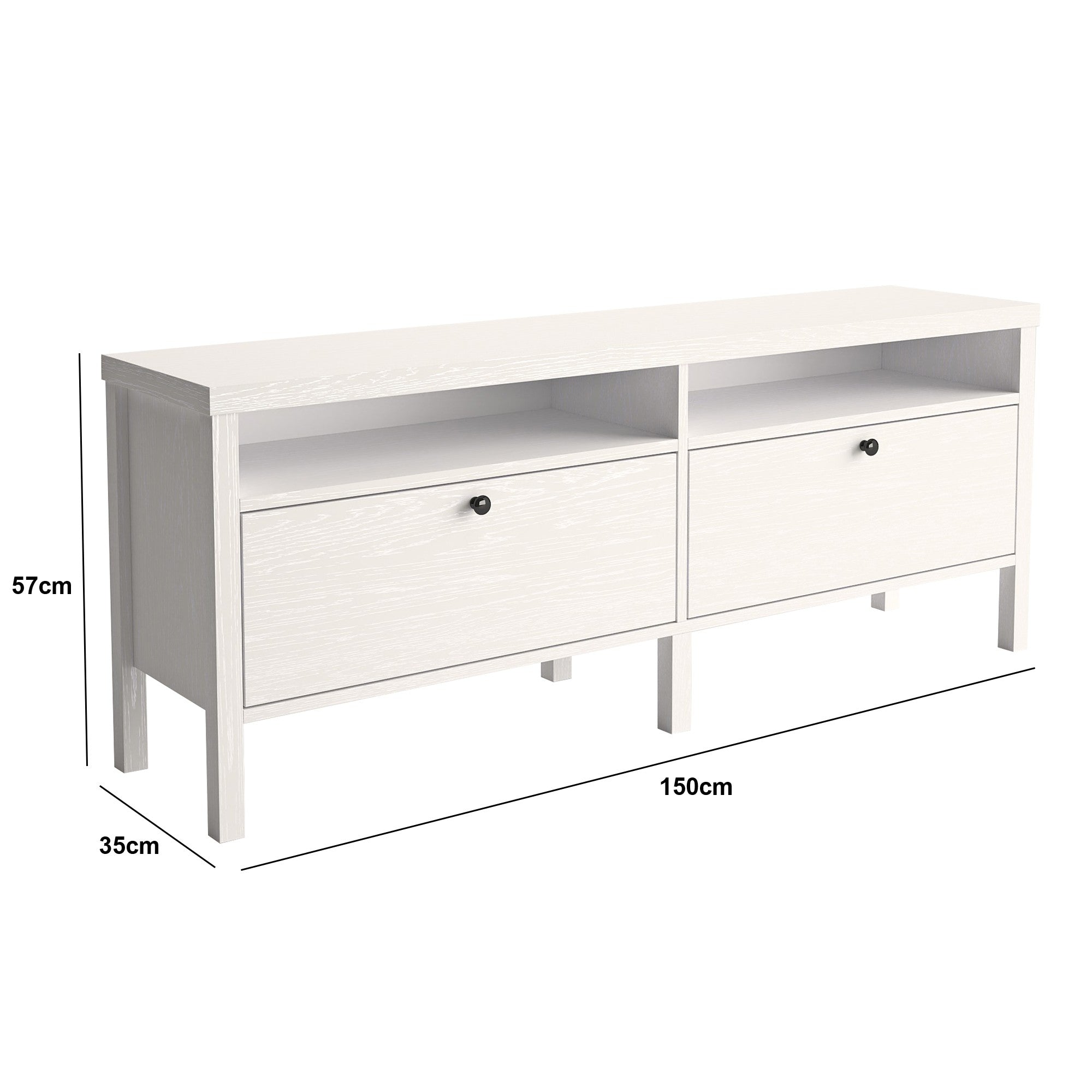 Móvel de TV – 150cm x 57cm x 35cm – Branco – Madeira