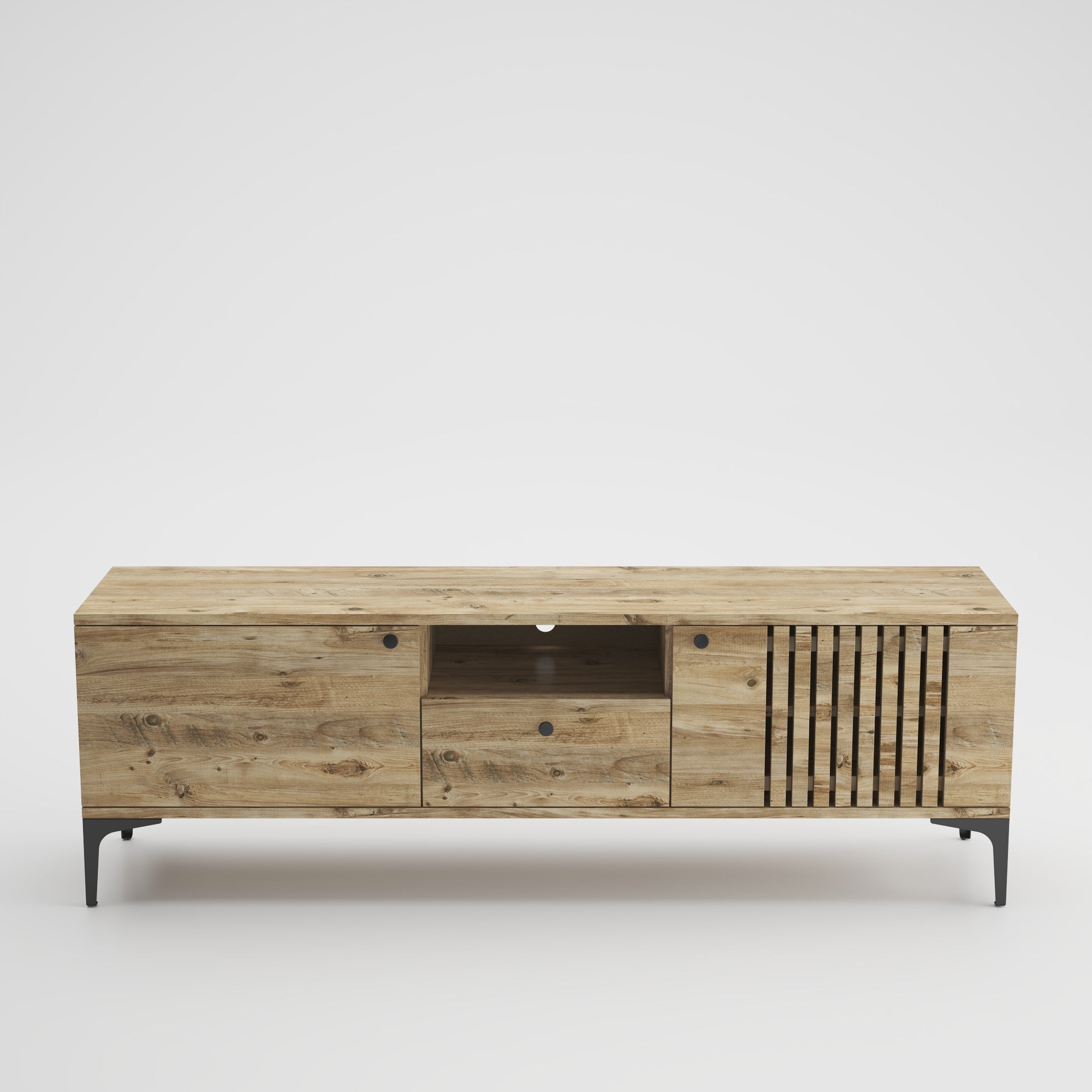 Móvel de TV – 150 cm x 52 cm x 35 cm – Pinheiro Atlântico – Chipboard com pernas de metal