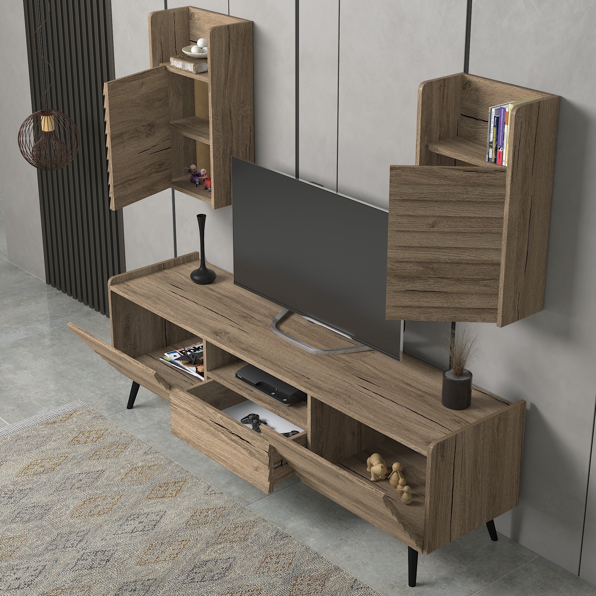 Móvel de TV – 180 cm x 55 cm – Nogueira – Aglomerado