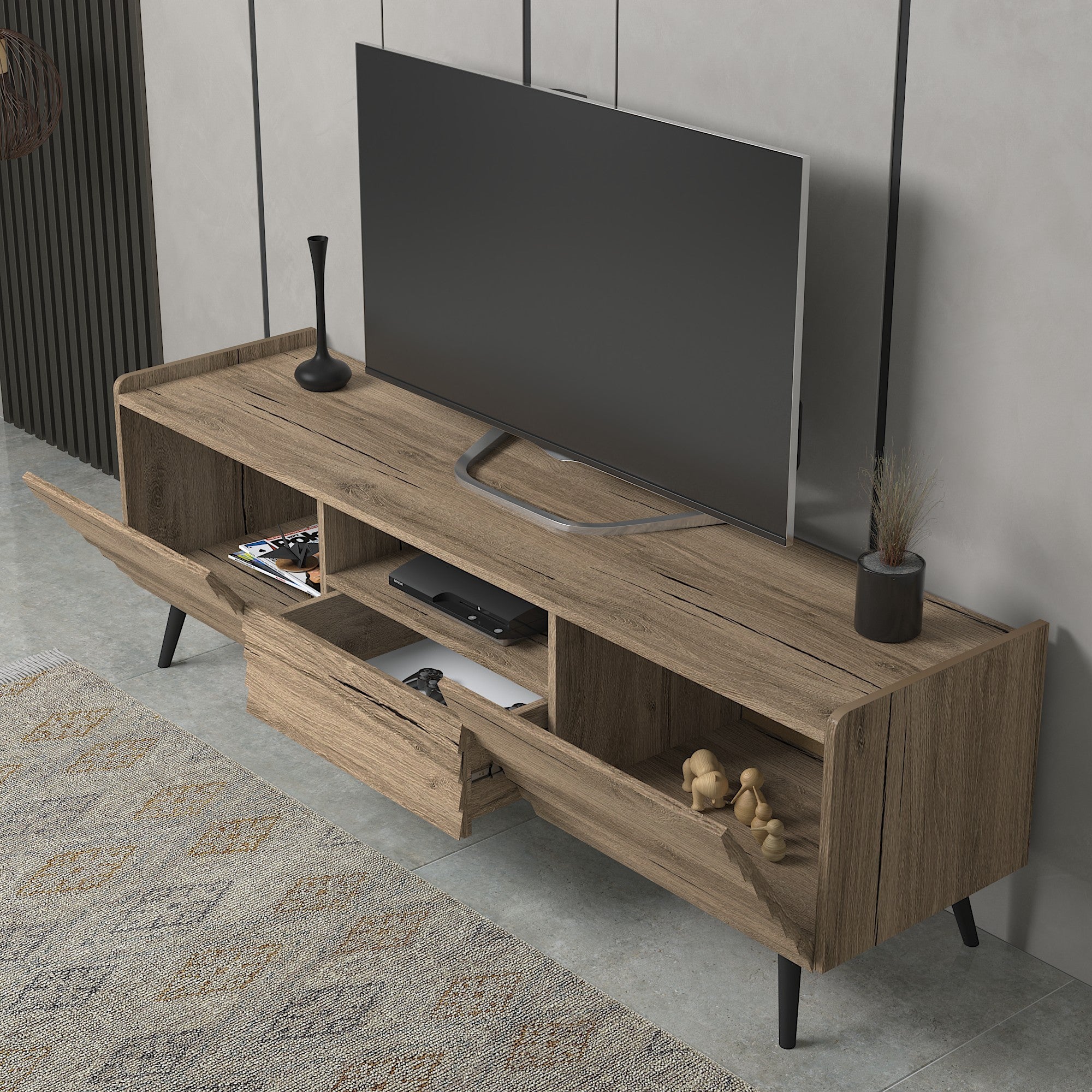 Móvel de TV – 180 cm x 55 cm – Nogueira – Aglomerado