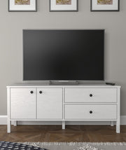 Móvel de TV – 140cm x 58cm x 35cm – Branco – Aglomerado revestido de melamina