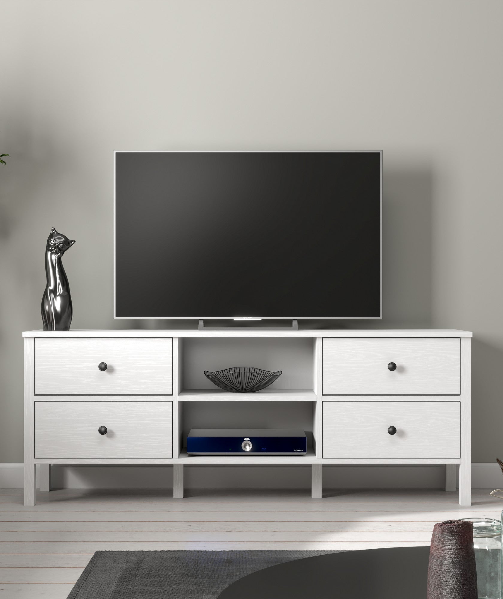 Móvel de TV – 160 cm x 62 cm x 35 cm – Branco – Aglomerado