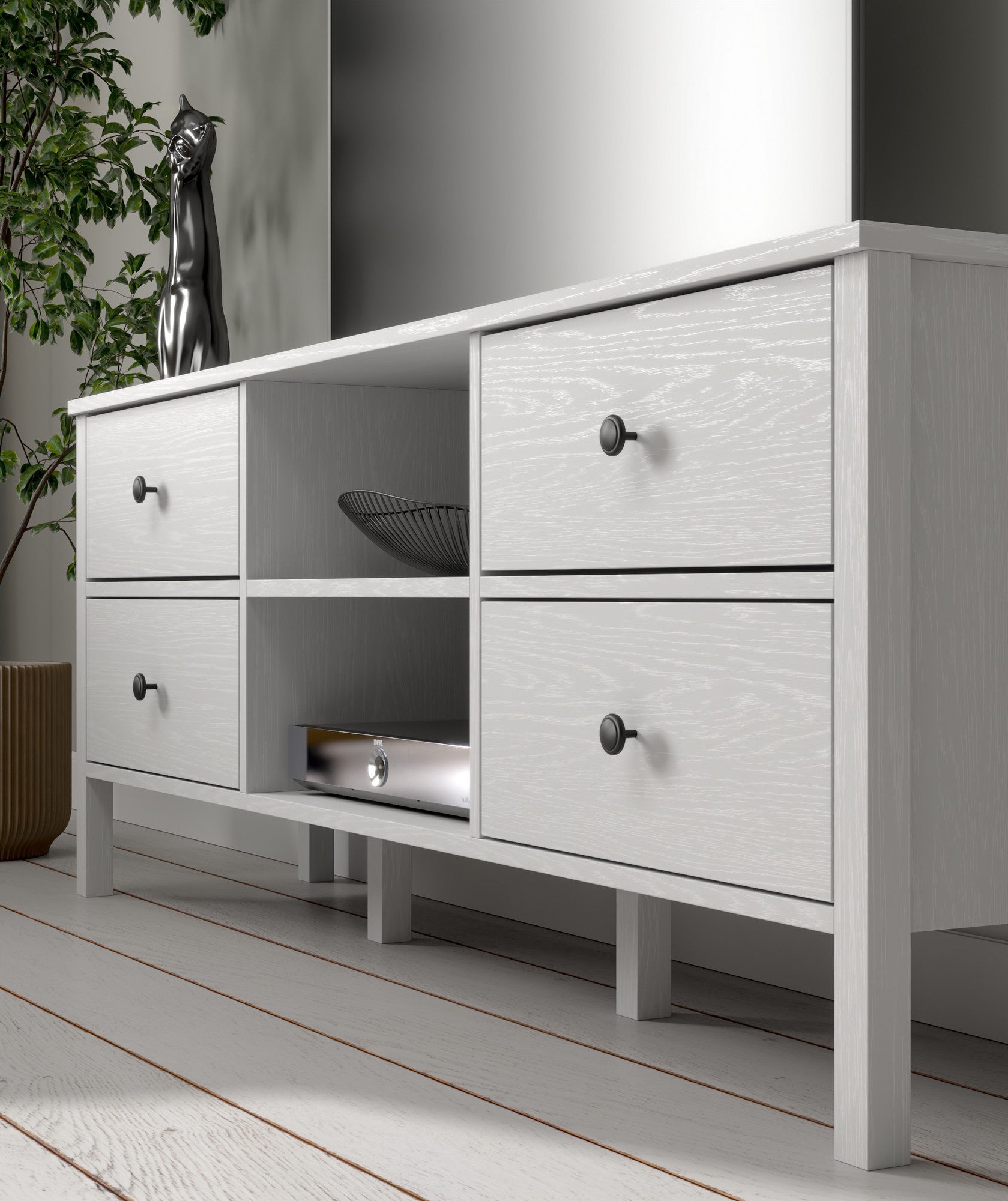 Móvel de TV – 160 cm x 62 cm x 35 cm – Branco – Aglomerado