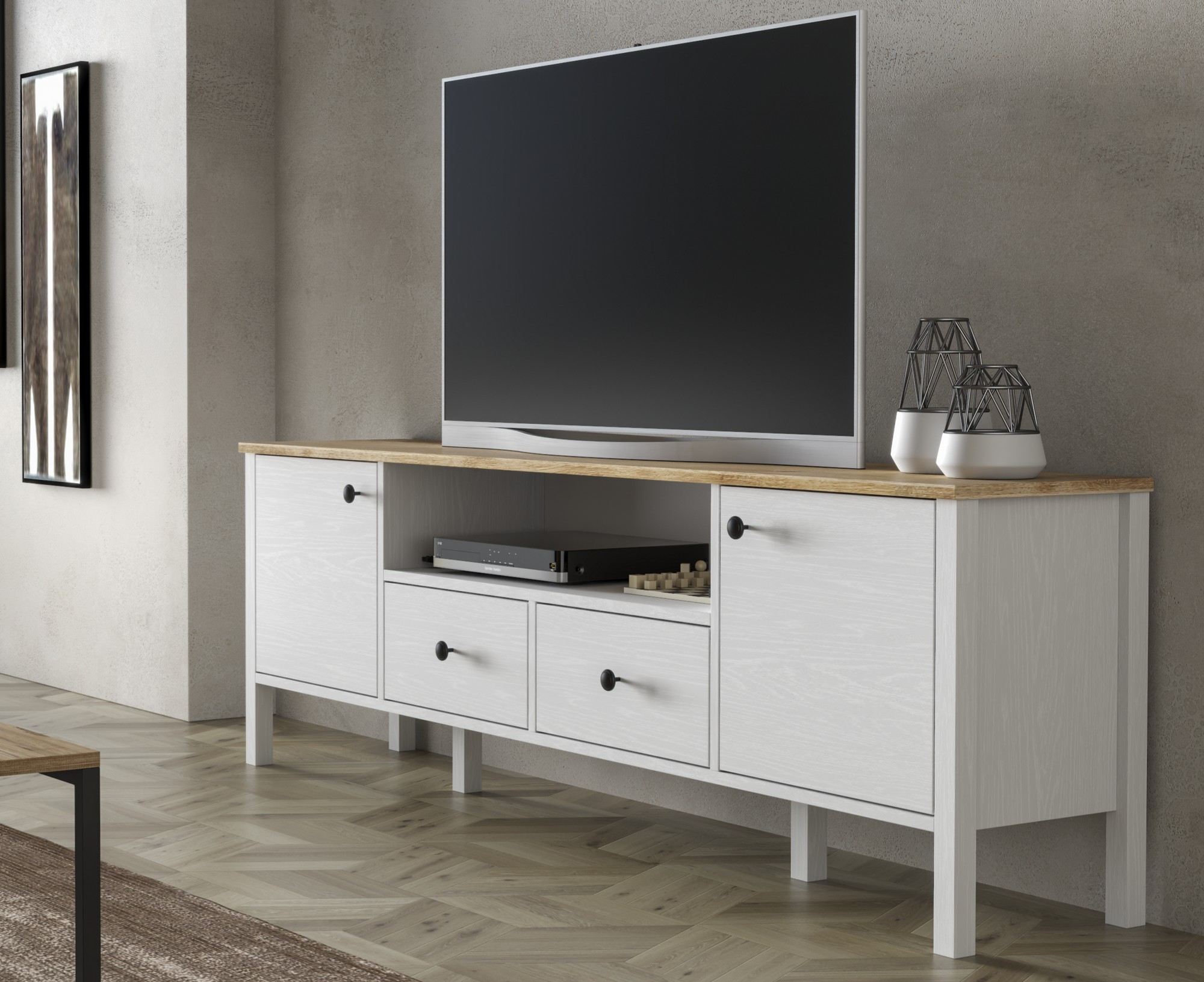 Móvel de TV – 180 cm x 58 cm x 35 cm – Branco – MDF