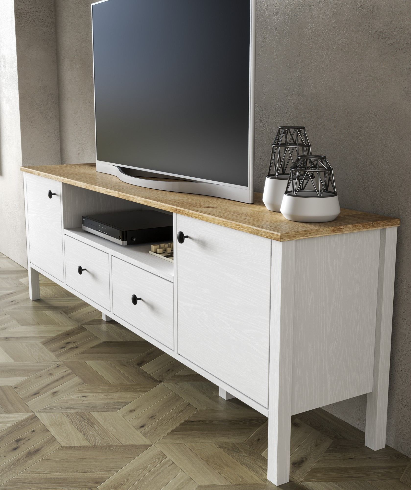 Móvel de TV – 180 cm x 58 cm x 35 cm – Branco – MDF
