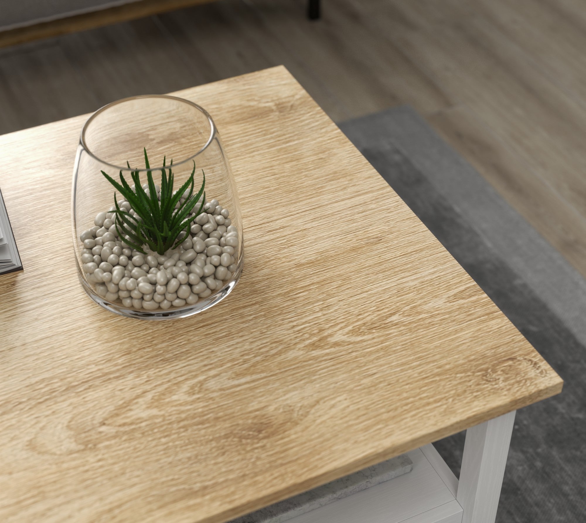 Mesa de Centro – 100cm x 43cm x 70cm – Branco – Melamina