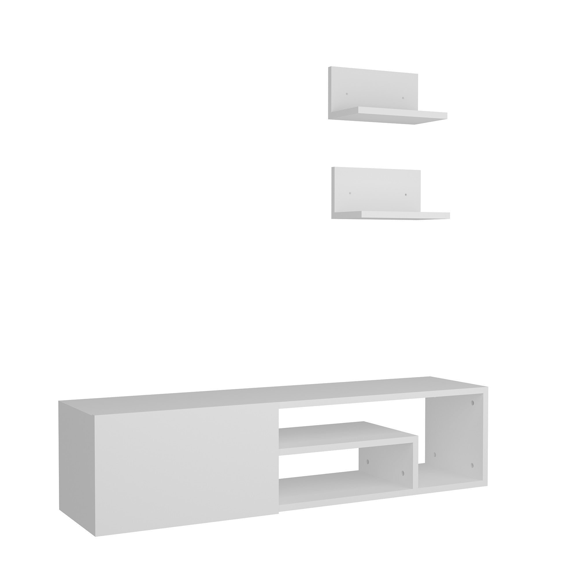 Móvel de TV moderno – 120 cm – branco – aglomerado revestido em melamina