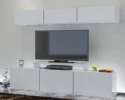 Móvel de TV moderno – 180 cm – Branco – Painel de partículas revestido em melamina