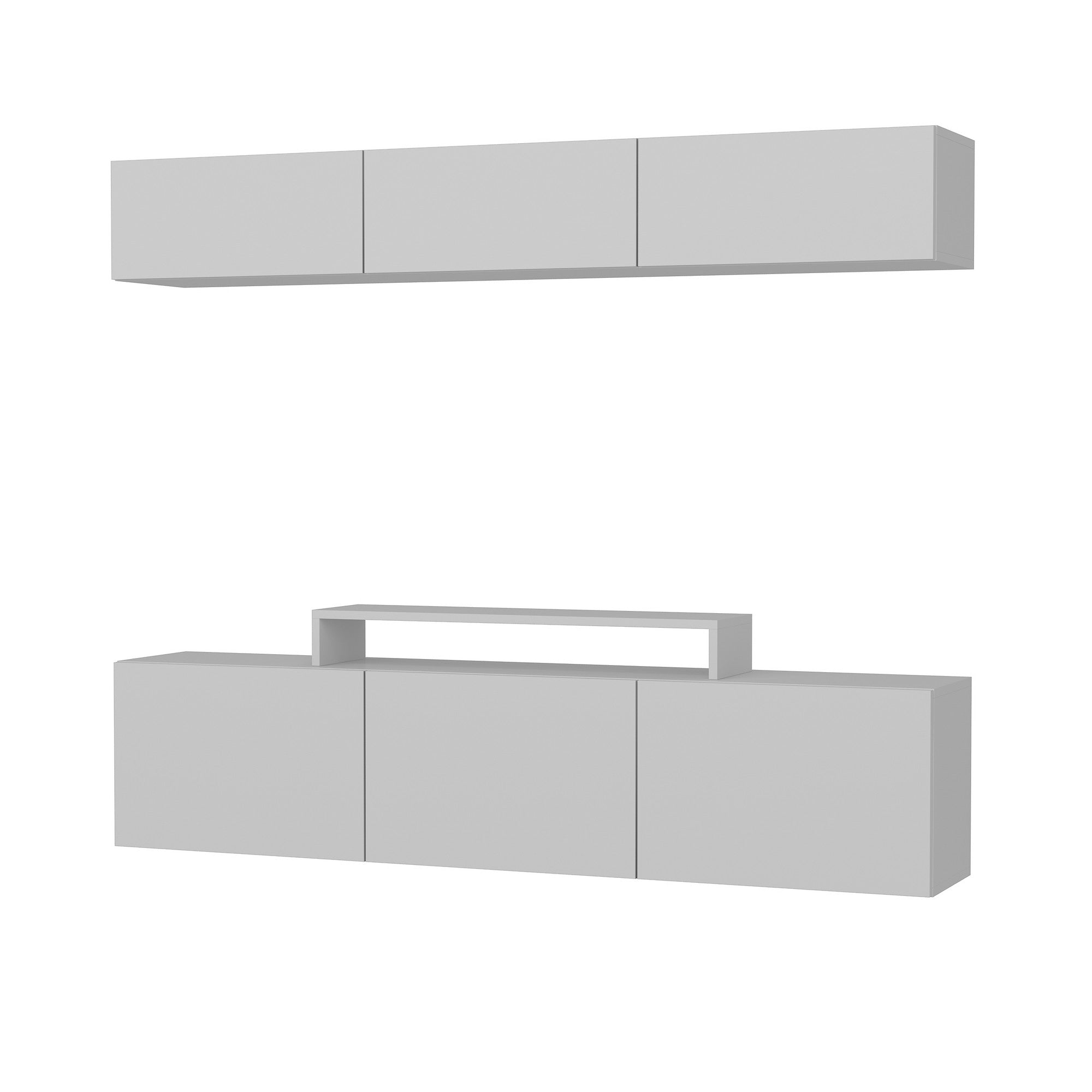 Móvel de TV moderno – 180 cm – Branco – Painel de partículas revestido em melamina