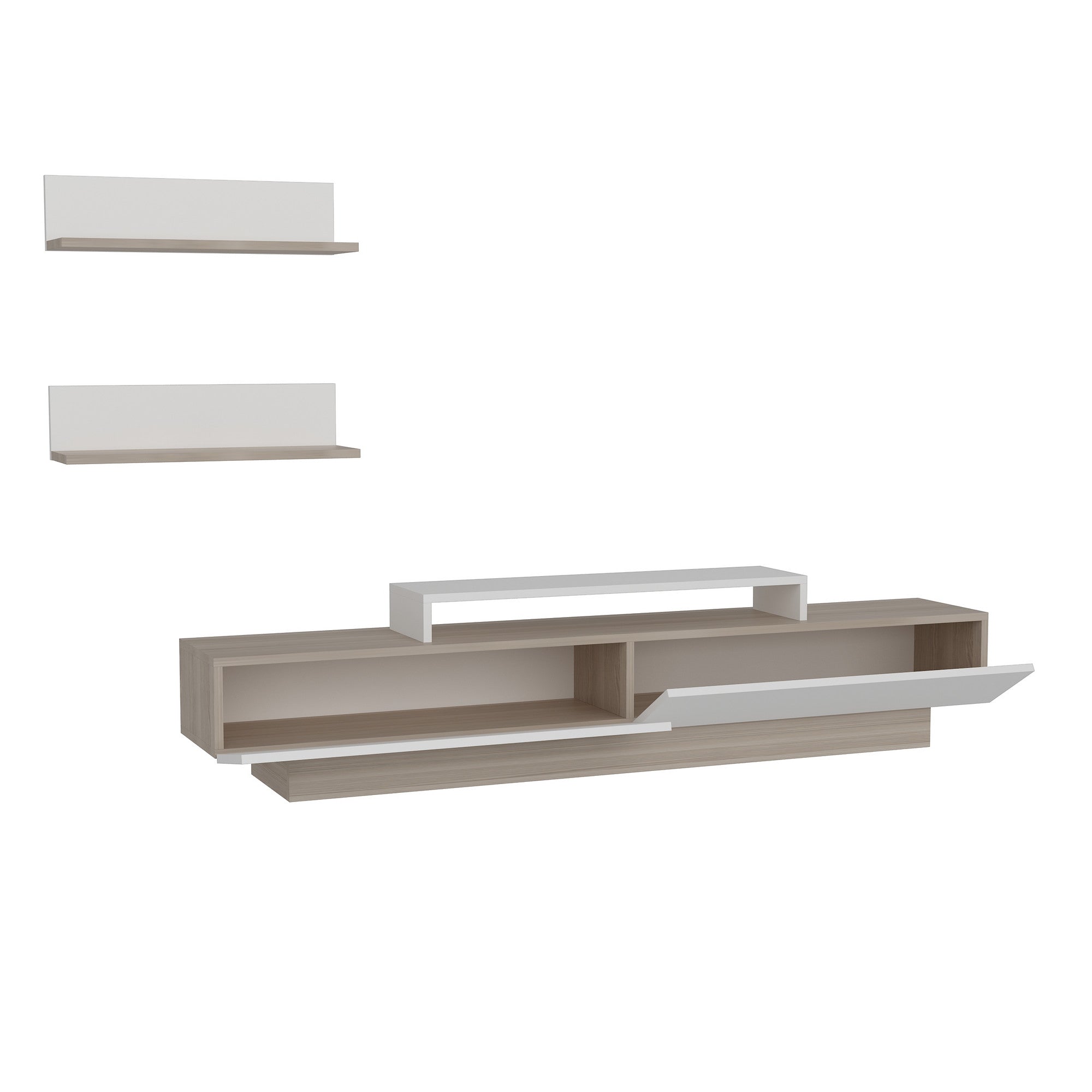 Móvel de TV moderno – 180 cm – Branco e Córdoba – Painel de partículas