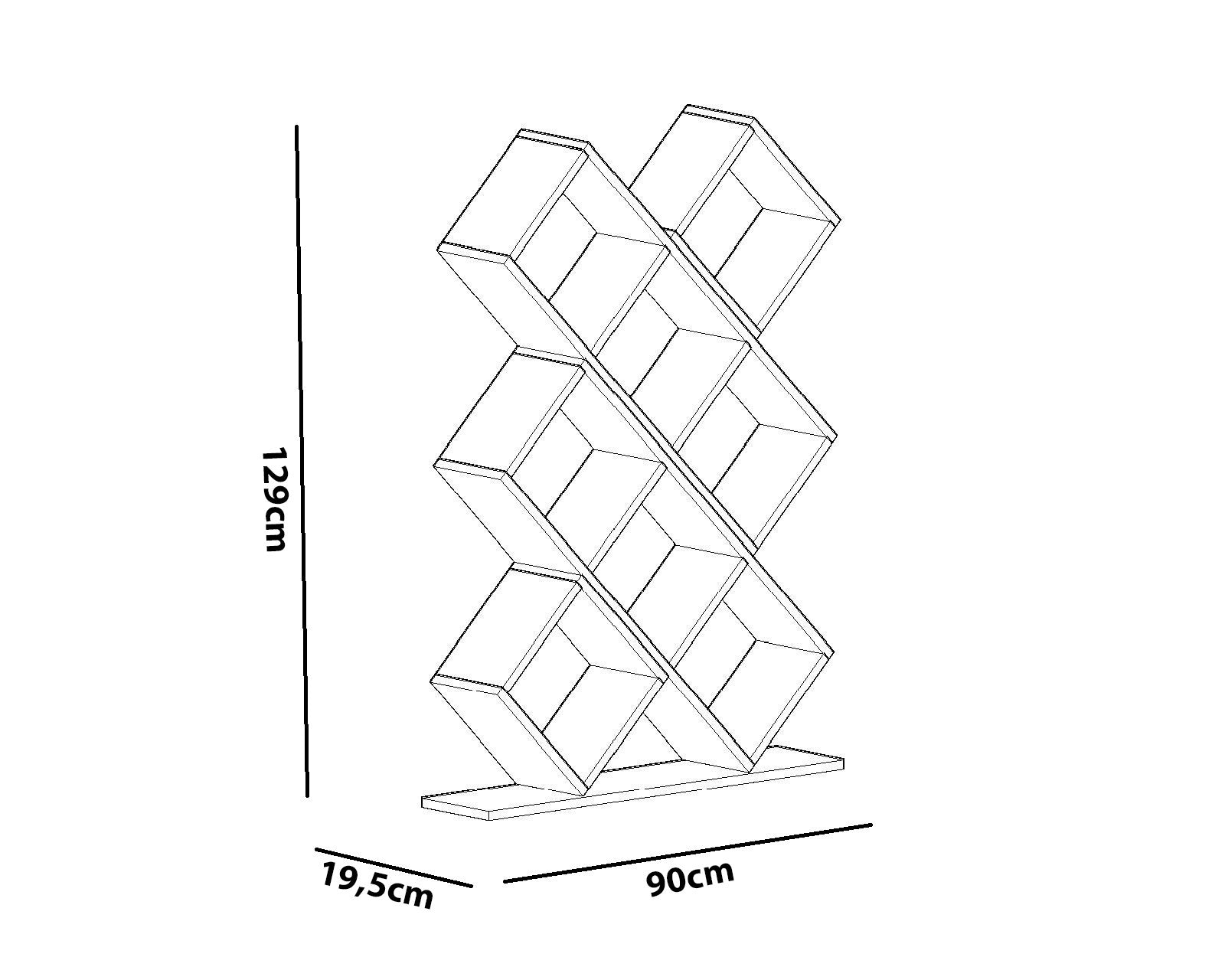 Estante de Livros – 90 cm x 129 cm x 19,5 cm – Branco – Painel de Partículas Revestido de Melamina