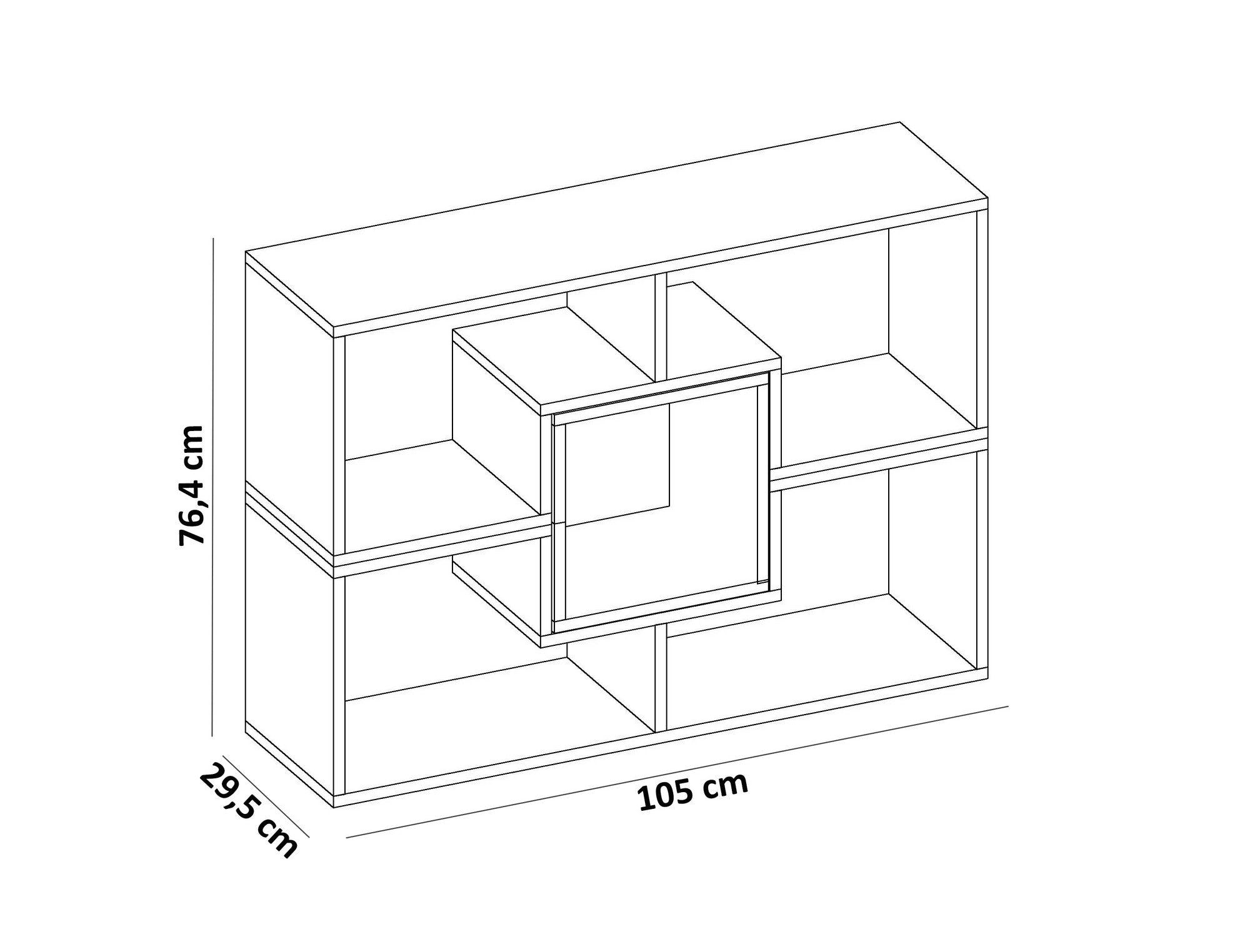 Estante moderna – 105 cm de largura – Branca – Painel de partículas revestido a melamina