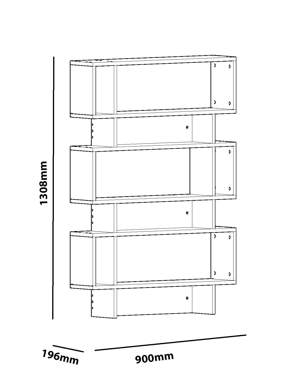 Estante de Livros – 90 cm x 130,8 cm x 19,6 cm – Branca – Painel de partículas revestido de melamina