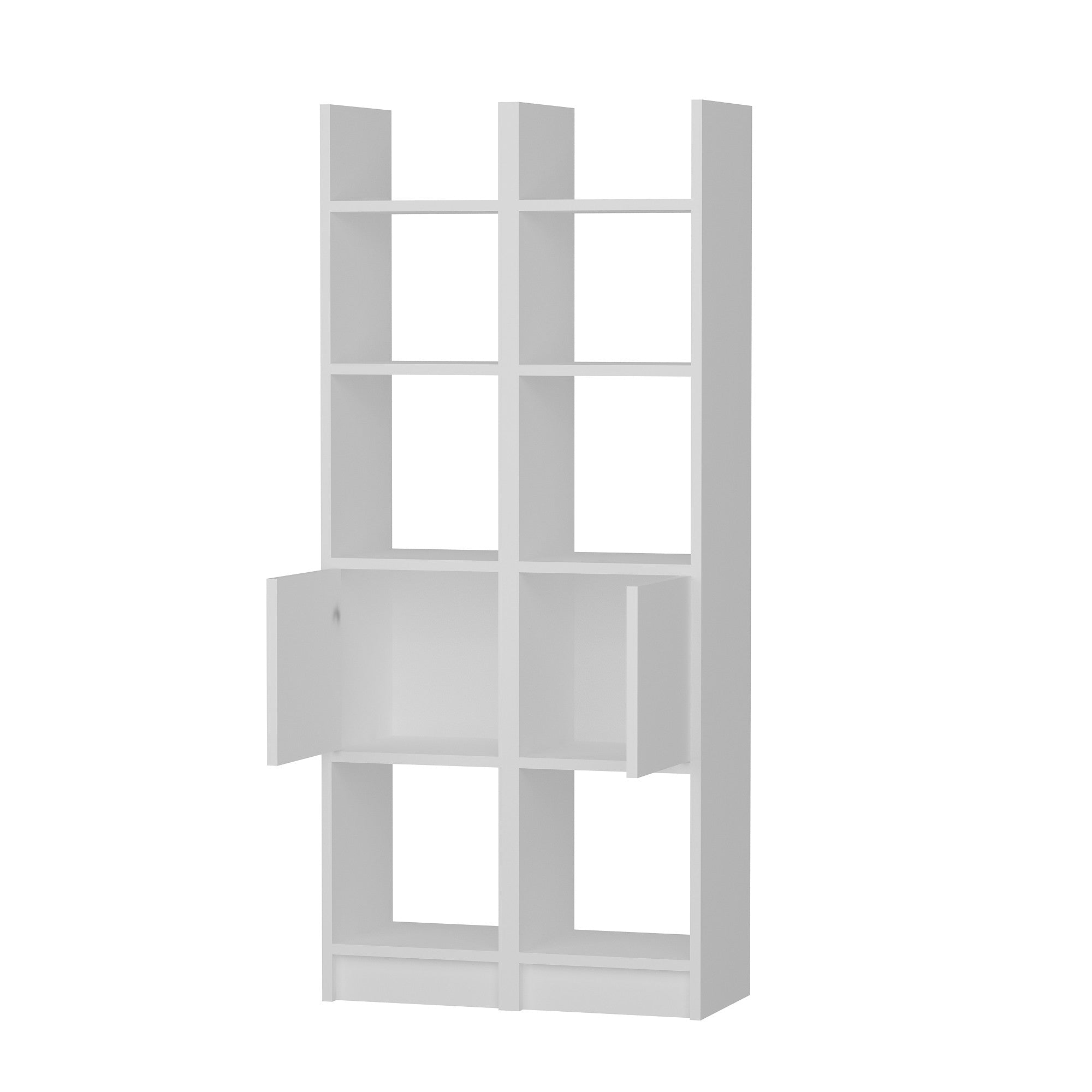 Estante moderna – 66,2 cm x 150 cm x 29,5 cm – Branca – Painel de partículas revestido de melamina