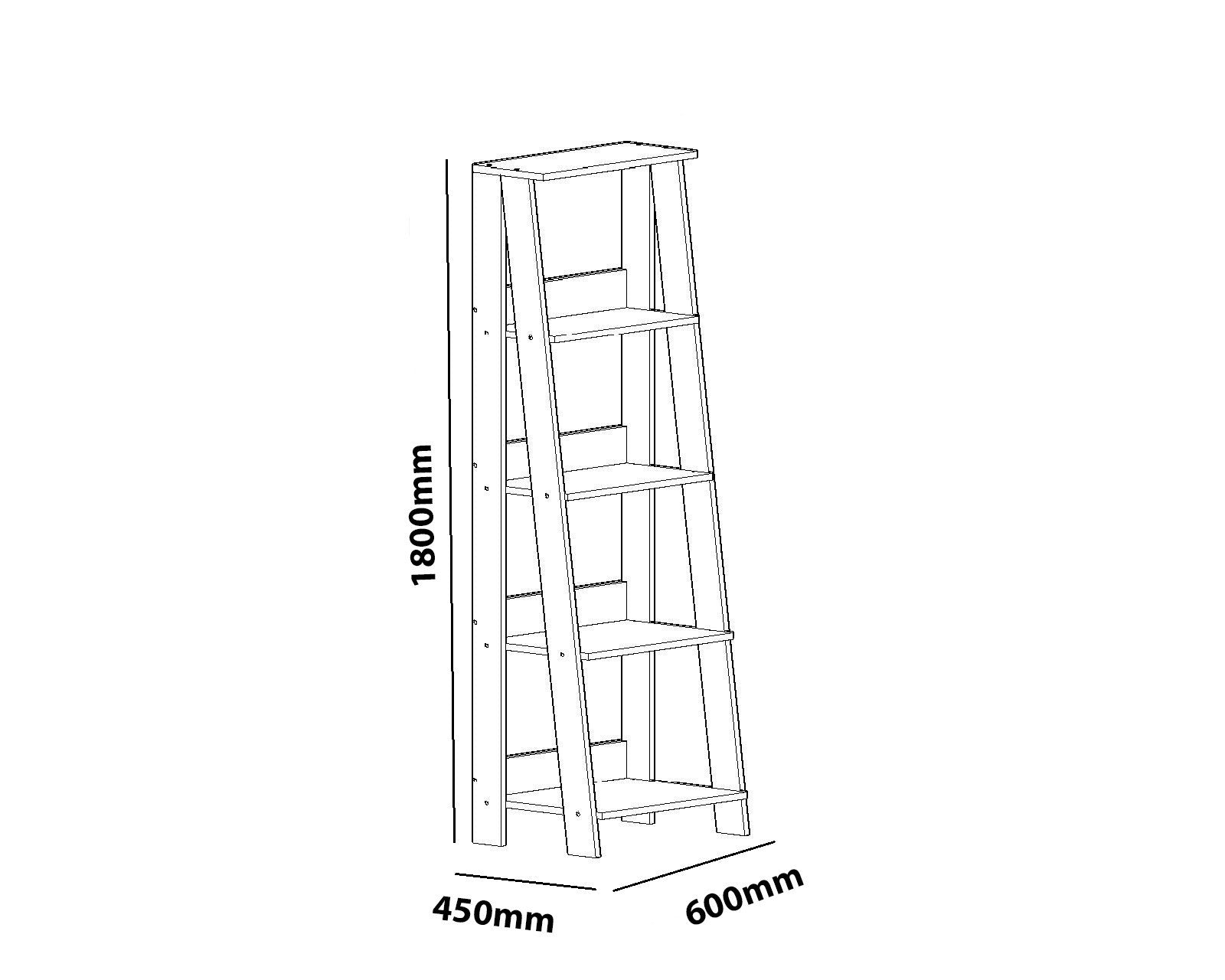 Estante – 180 cm de altura, 60 cm de largura, 45 cm de profundidade – branca – painel de partículas