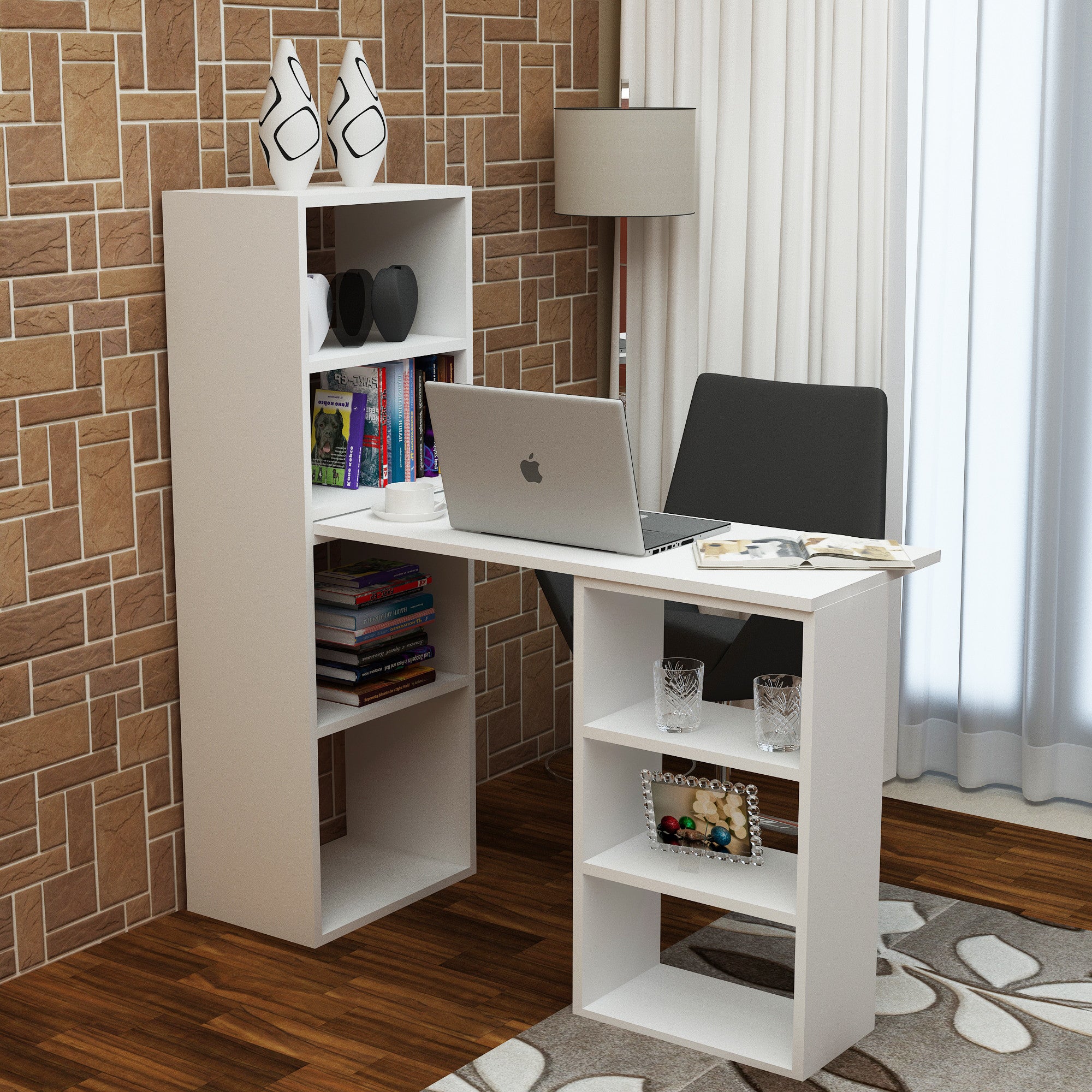 Secretária de Estudo moderna – 90x40x70 cm – Branca – Melamina