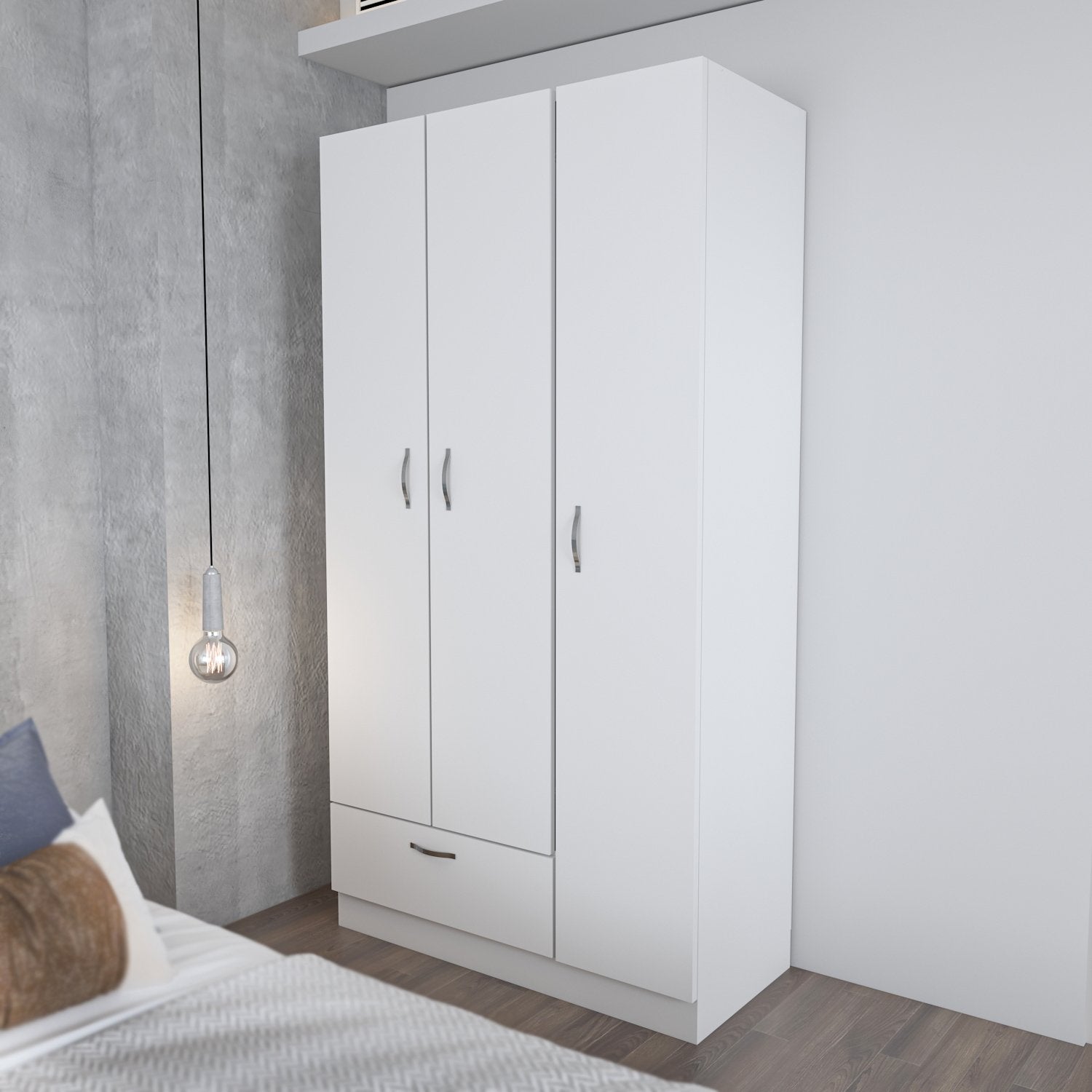 Guarda-roupa – 90 x 170 x 40 cm – Branco – Painel de partículas revestido a melamina