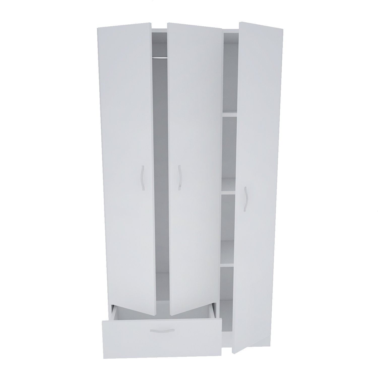 Guarda-roupa – 90 x 170 x 40 cm – Branco – Painel de partículas revestido a melamina