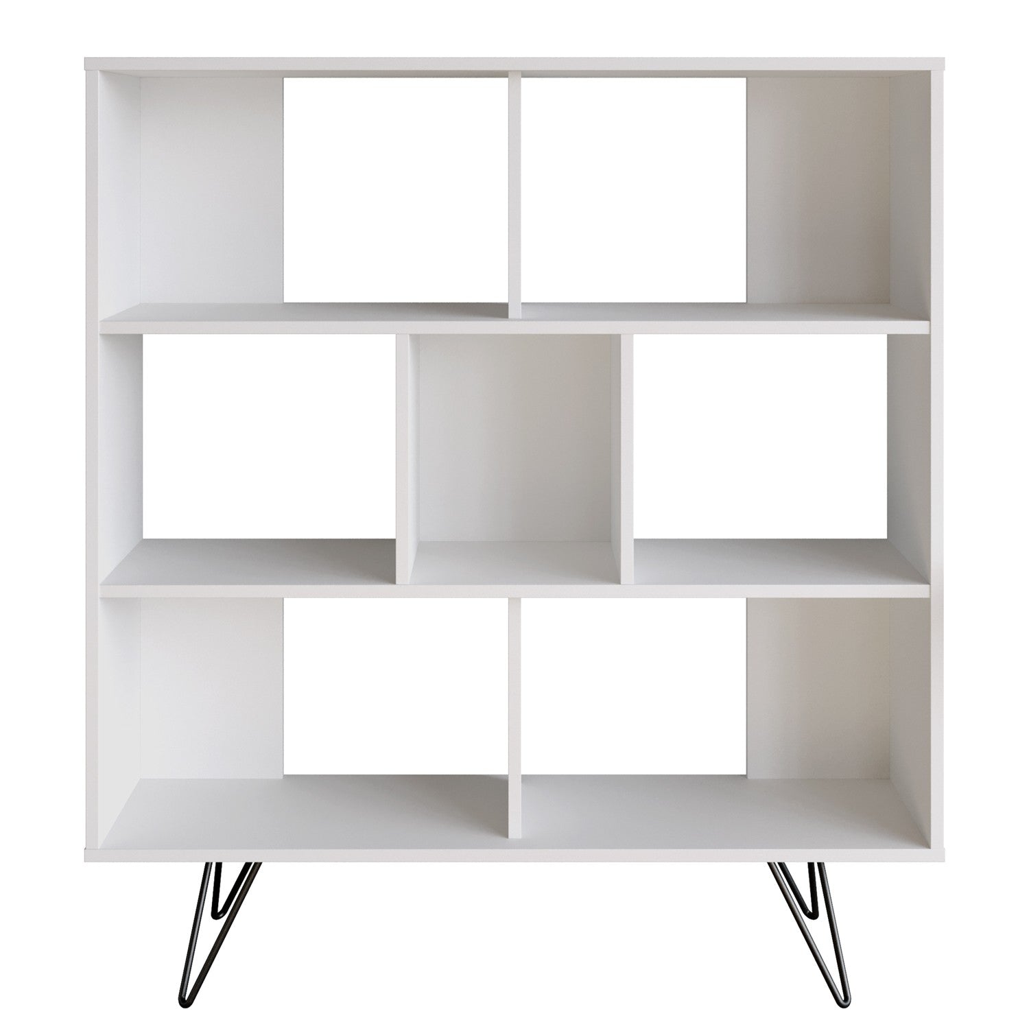Estante de livros moderna – 120 cm x 132,2 cm x 29,5 cm – Branca – Melamina