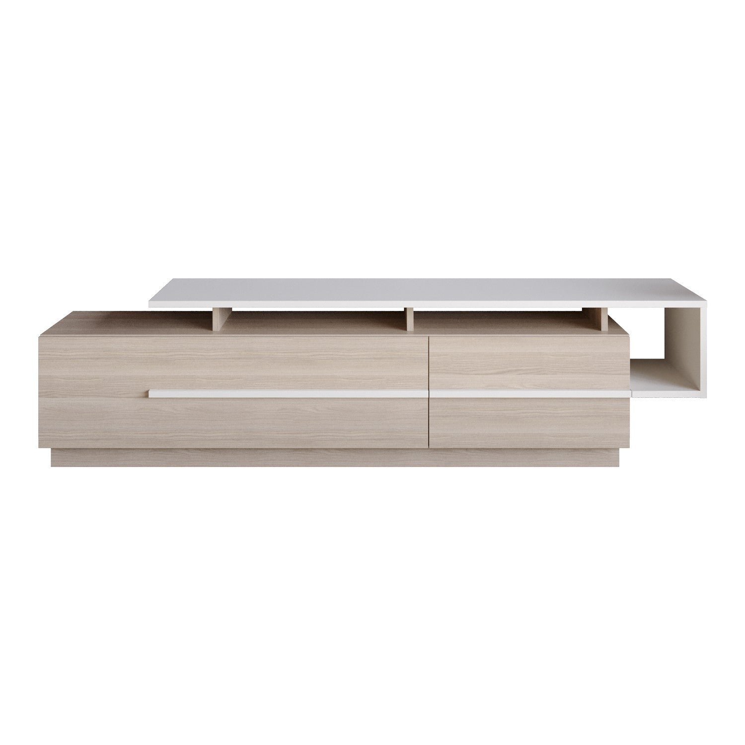 Móvel de TV moderno – 180 cm – Cordoba e Branco – Painéis de partículas revestidos de melamina