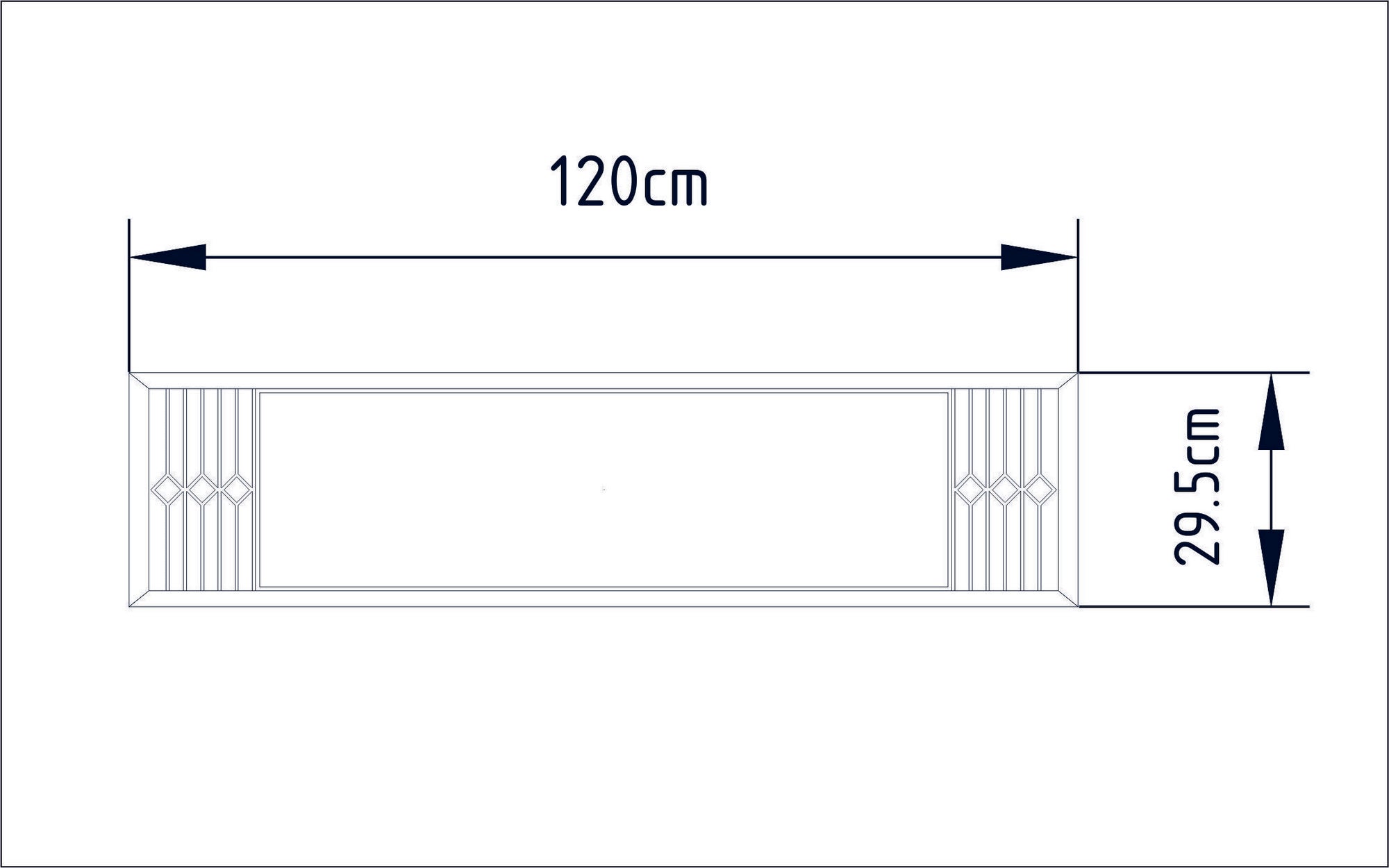 Espelho Decorativo – 120 x 29,5 x 2 cm – Branco – 100% painel de partículas revestido a melamina
