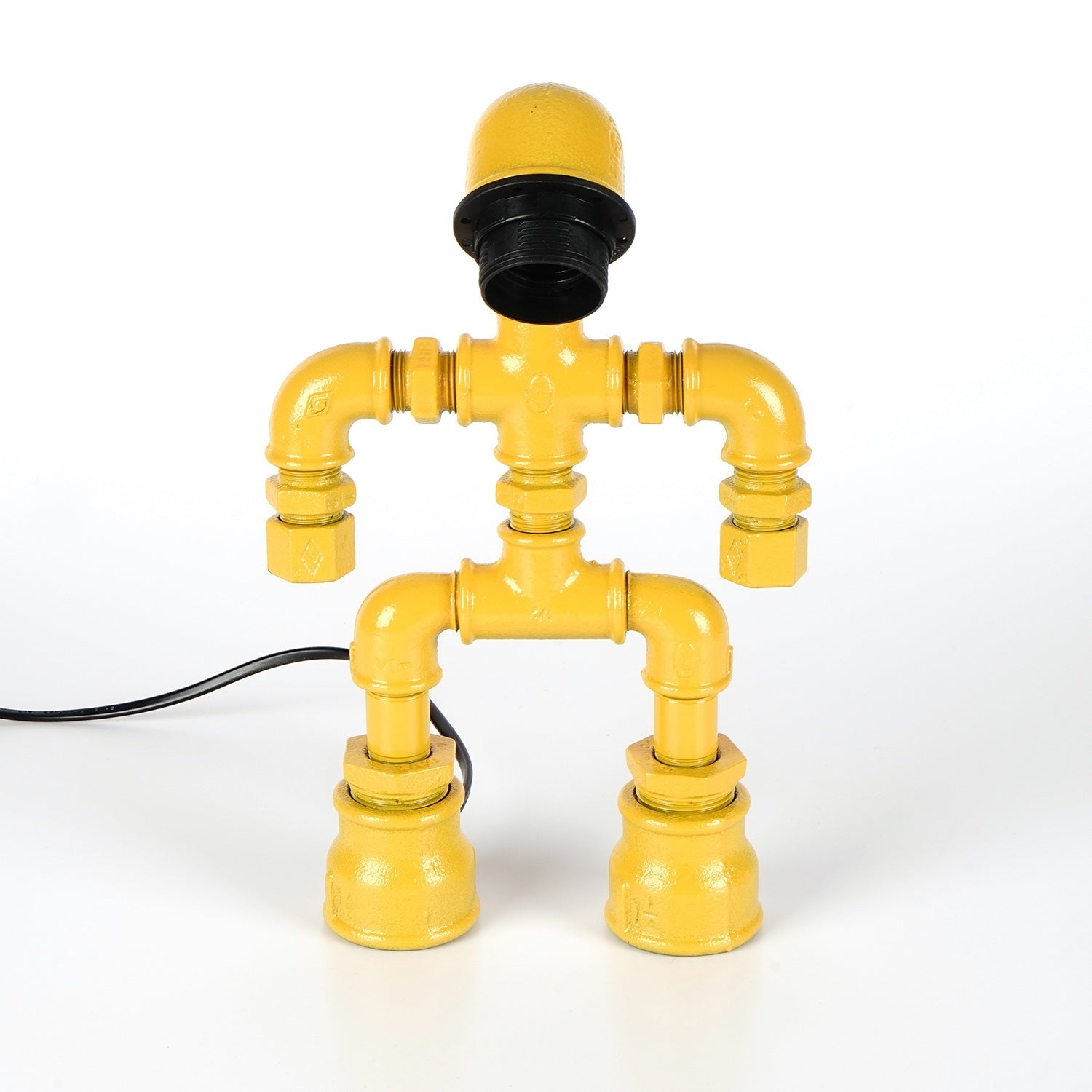Candeeiro de Mesa – 30 x 20 x 7 cm – Amarelo – Metal