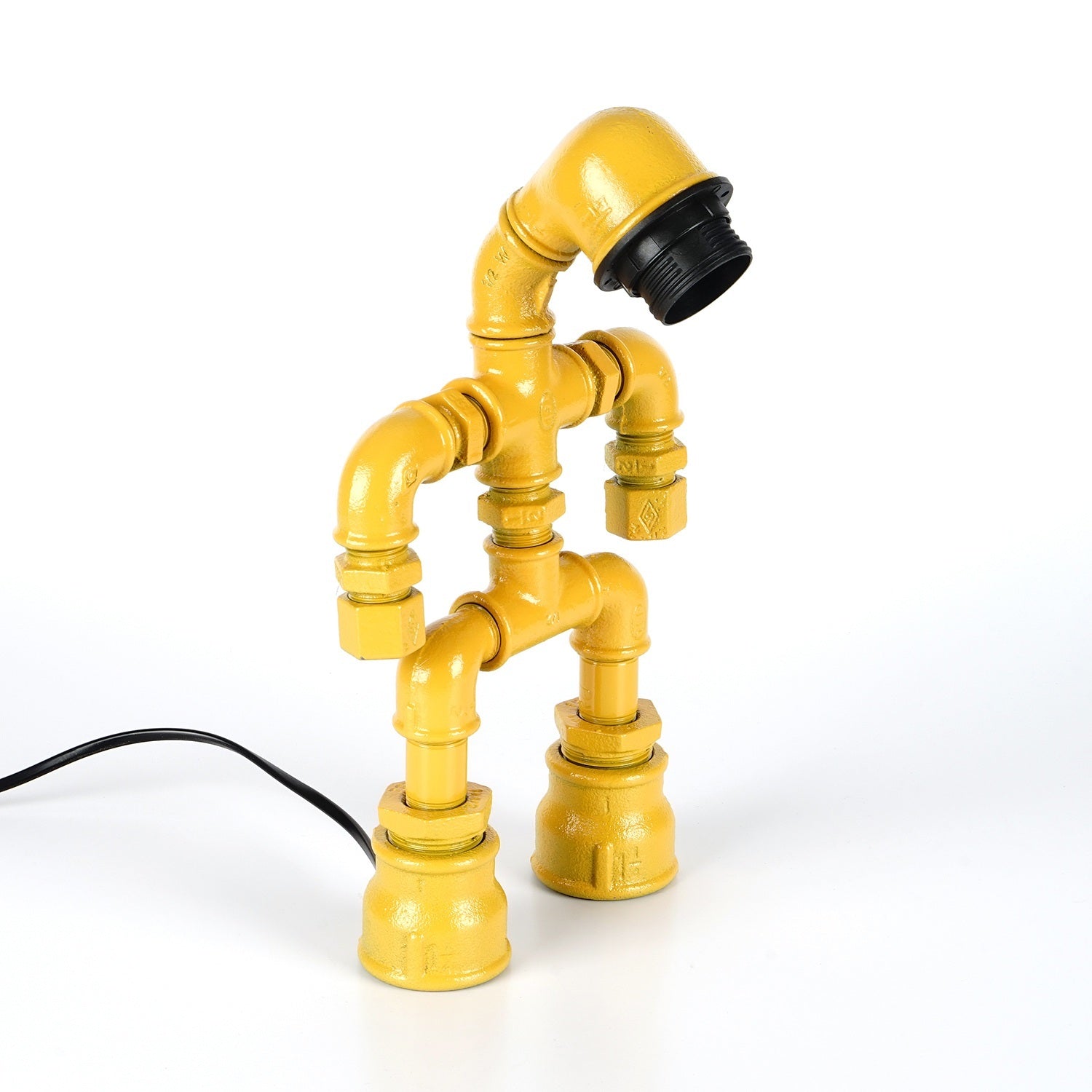 Candeeiro de Mesa – 30 x 20 x 7 cm – Amarelo – Metal