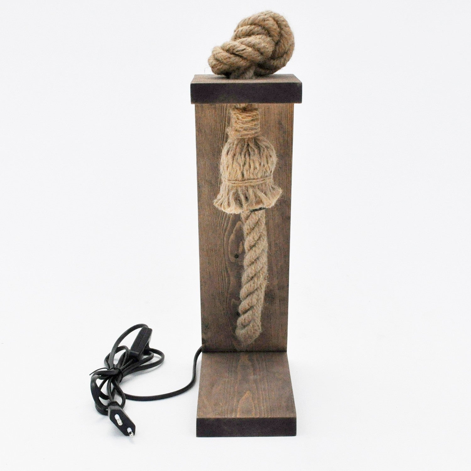 Candeeiro de mesa – 10 x 20 x 35 cm – Nogueira – madeira de pinho