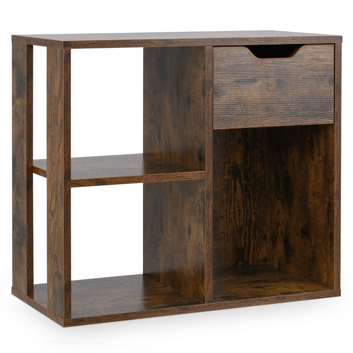 Estante de 3 Cubos com Gaveta - Café 60 x 30 x 53 cm