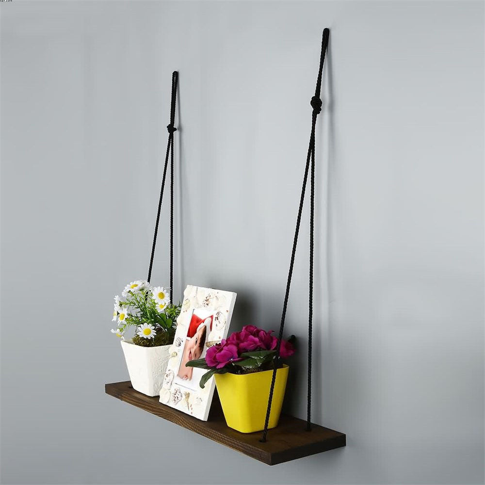 Prateleira de parede – 60 cm x 13 cm x 1,6 cm – Noz – Madeira de abeto