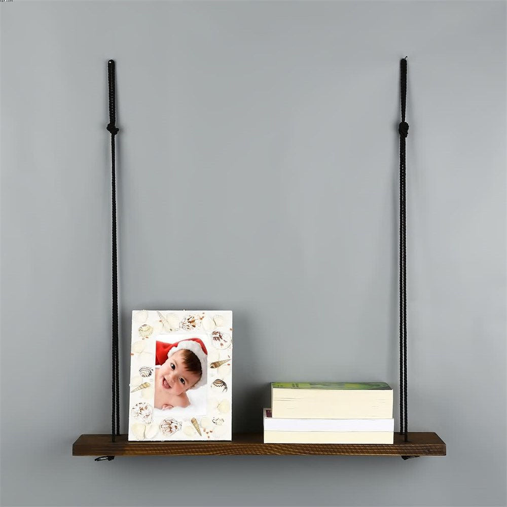 Prateleira de parede – 60 cm x 13 cm x 1,6 cm – Noz – Madeira de abeto