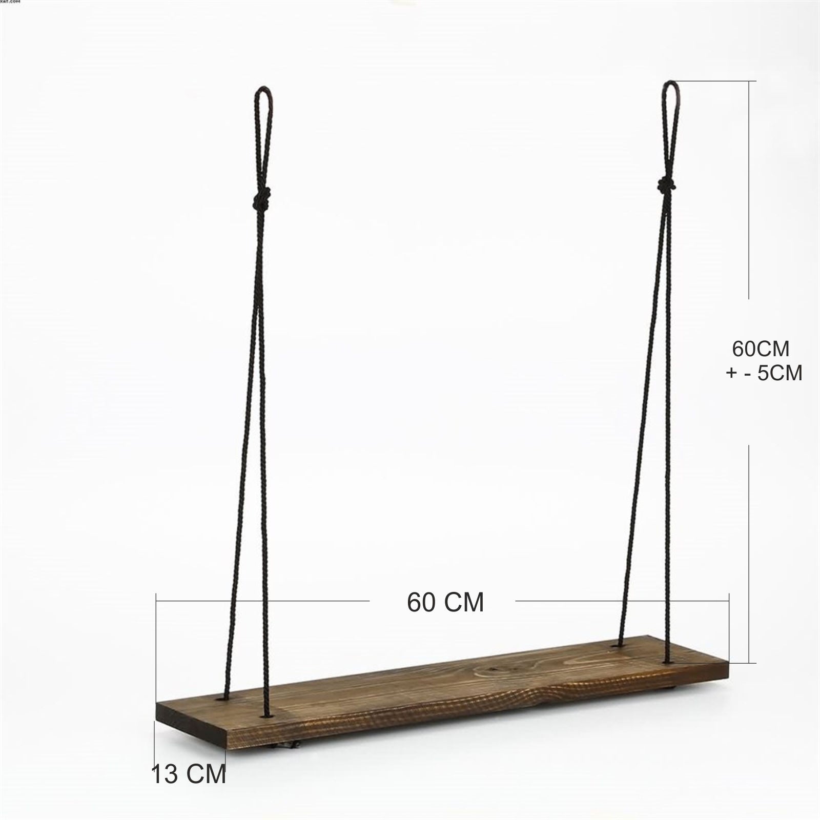 Prateleira de parede – 60 cm x 13 cm x 1,6 cm – Noz – Madeira de abeto