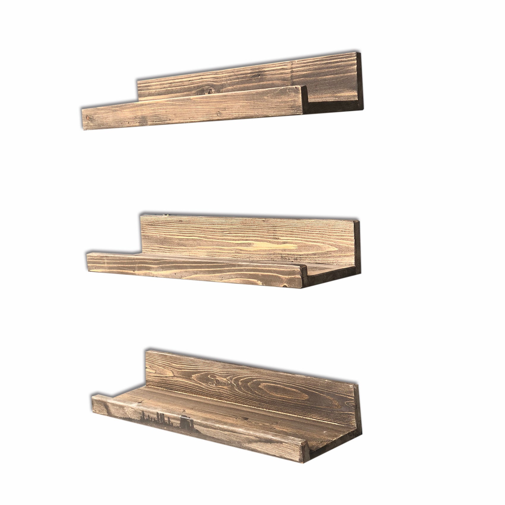 Prateleira de parede – 50 cm x 6 cm x 13 cm – nogueira – madeira de abeto