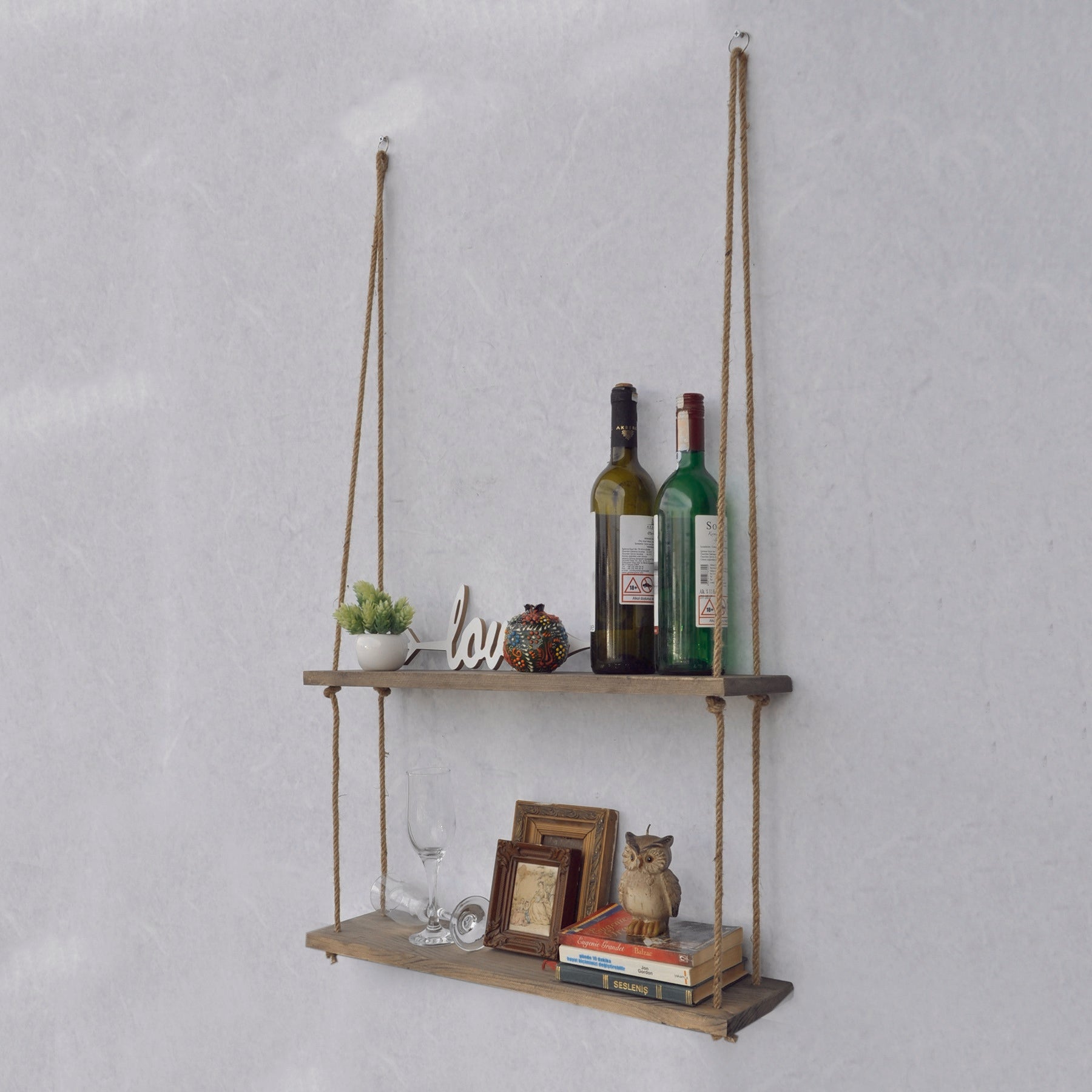 Prateleira de parede 60cm x 60cm x 14cm – Nogueira – Madeira