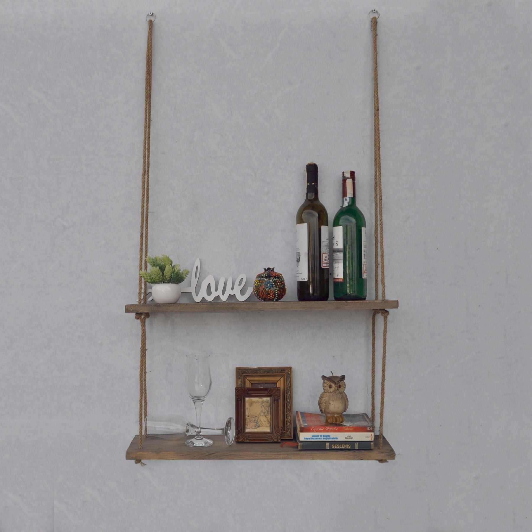 Prateleira de parede 60cm x 60cm x 14cm – Nogueira – Madeira