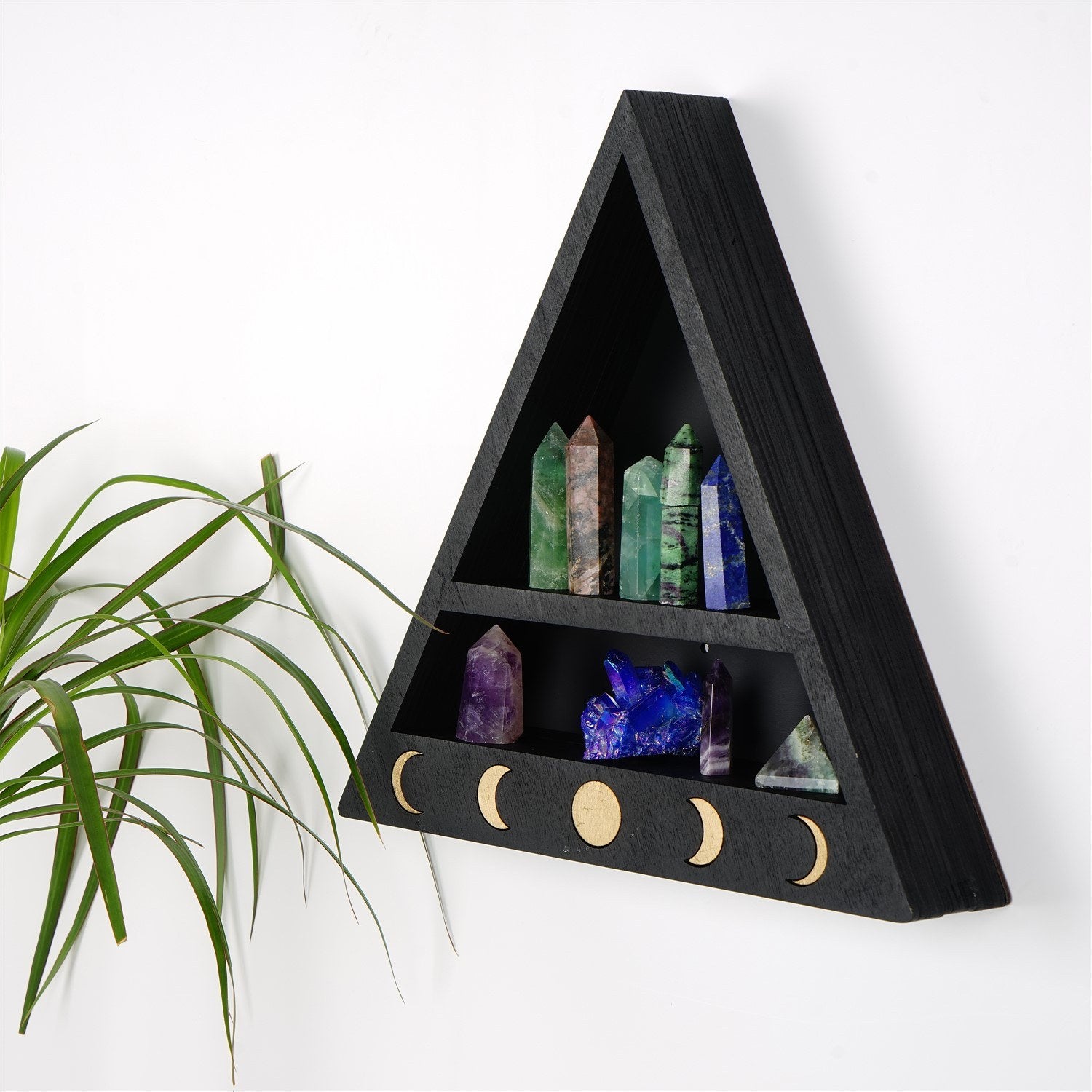 Prateleira de parede – 30 cm largura, 30 cm altura, 6 cm profundidade – Preto – Madeira maciça