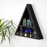 Prateleira de parede – 30 cm largura, 30 cm altura, 6 cm profundidade – Preto – Madeira maciça
