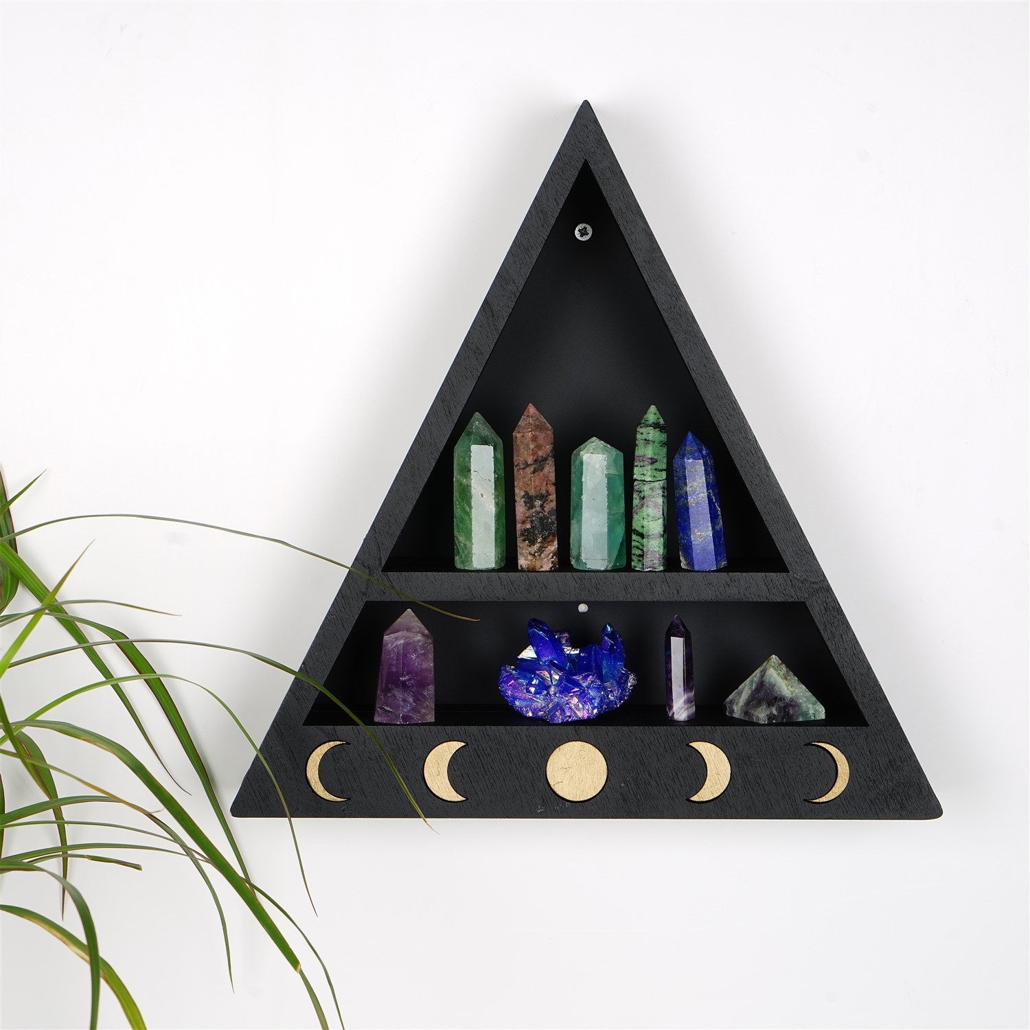 Prateleira de parede – 30 cm largura, 30 cm altura, 6 cm profundidade – Preto – Madeira maciça