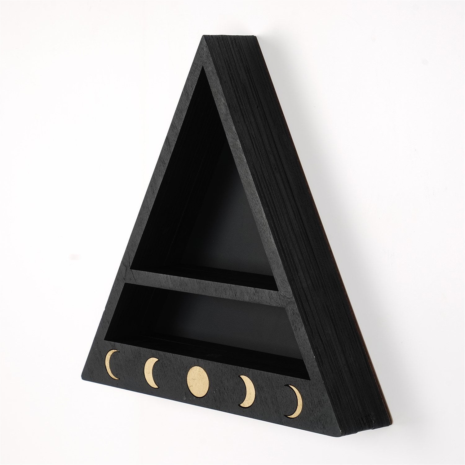 Prateleira de parede – 30 cm largura, 30 cm altura, 6 cm profundidade – Preto – Madeira maciça