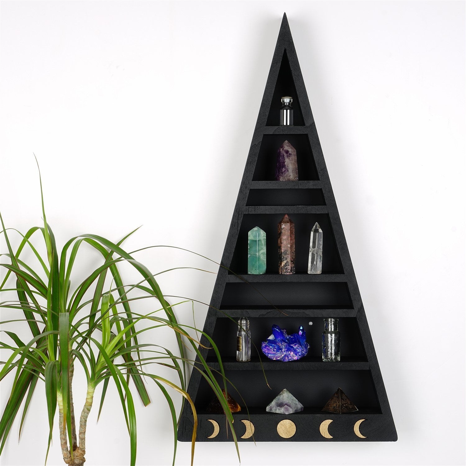 Prateleira de parede – 26 cm x 50 cm x 6 cm – Preto – Madeira maciça