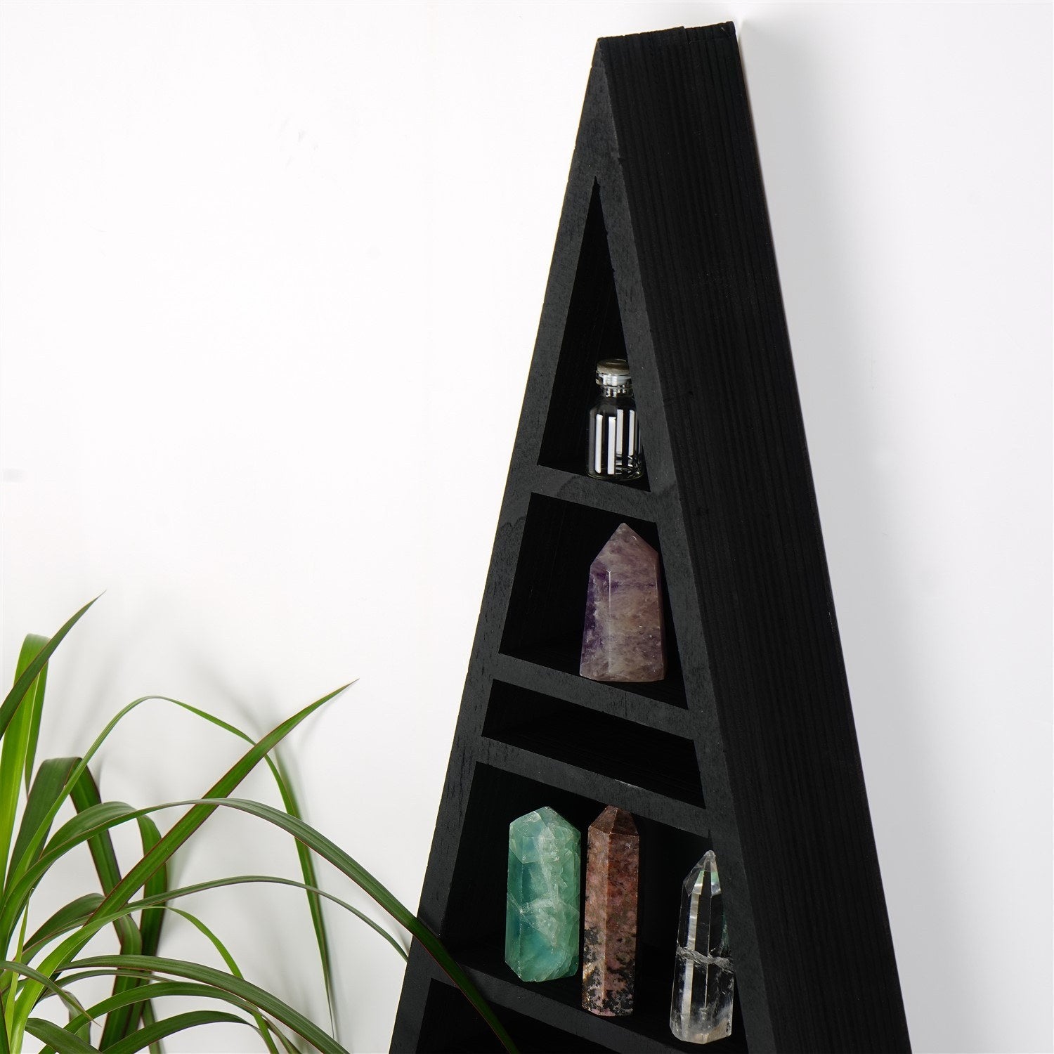 Prateleira de parede – 26 cm x 50 cm x 6 cm – Preto – Madeira maciça