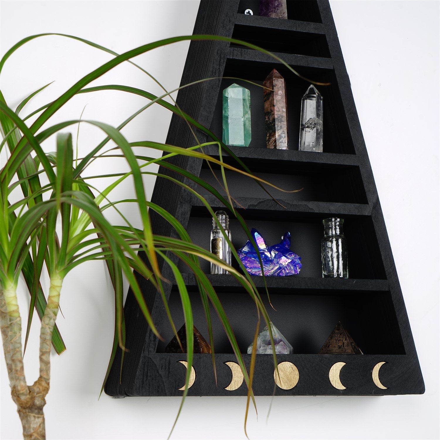 Prateleira de parede – 26 cm x 50 cm x 6 cm – Preto – Madeira maciça