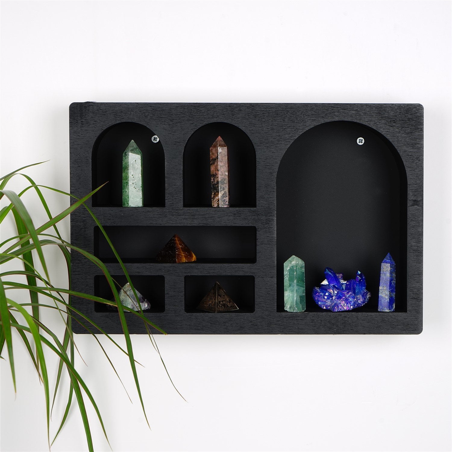 Prateleira de parede em madeira maciça – 35cm x 23cm x 6cm – preto