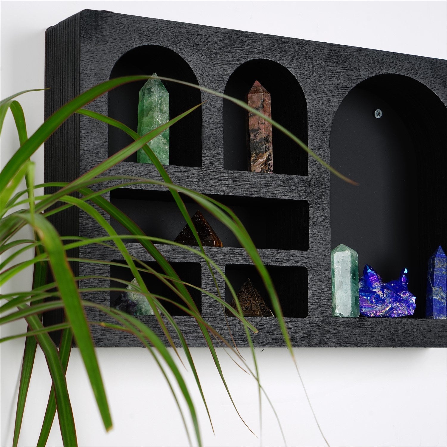Prateleira de parede em madeira maciça – 35cm x 23cm x 6cm – preto