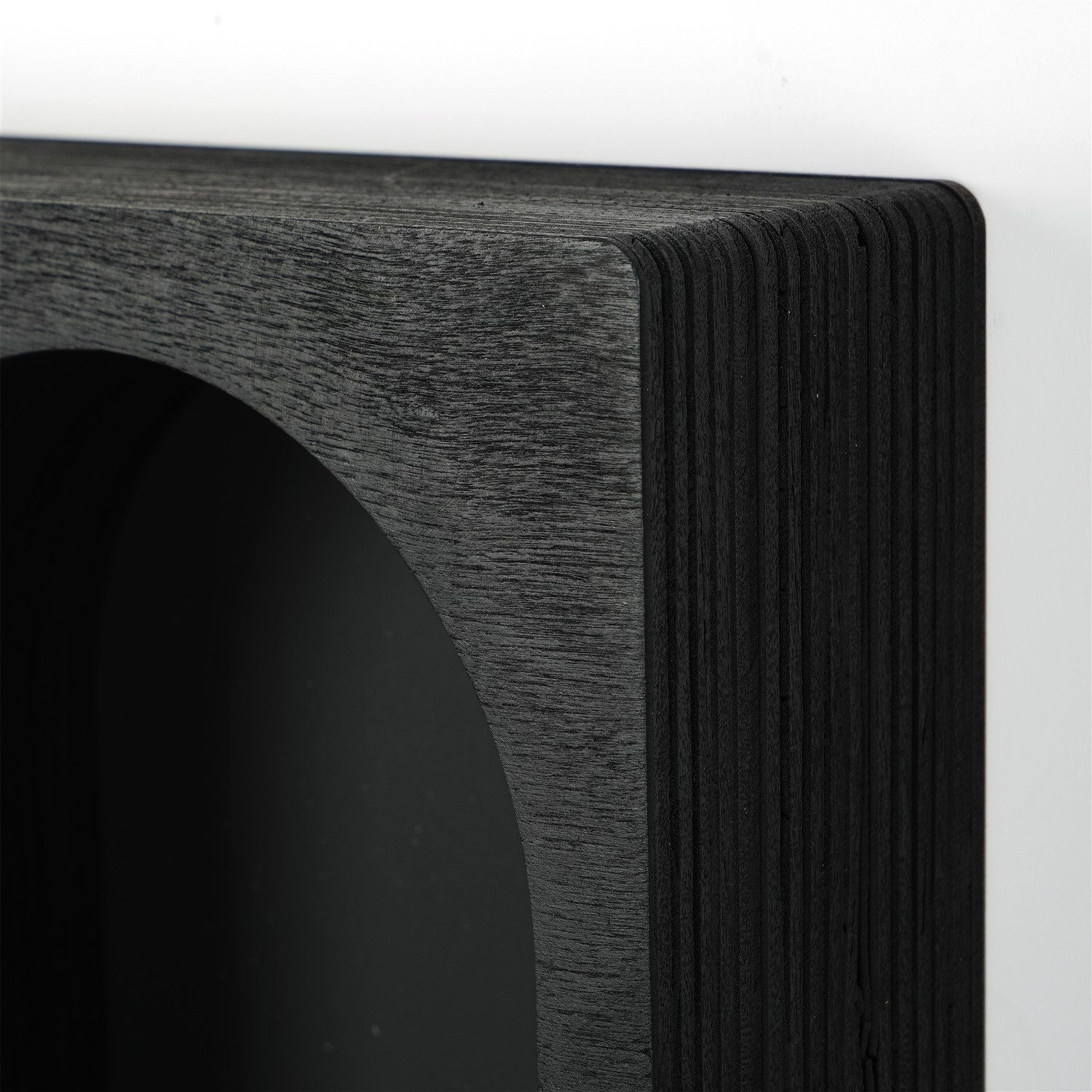 Prateleira de parede em madeira maciça – 35cm x 23cm x 6cm – preto